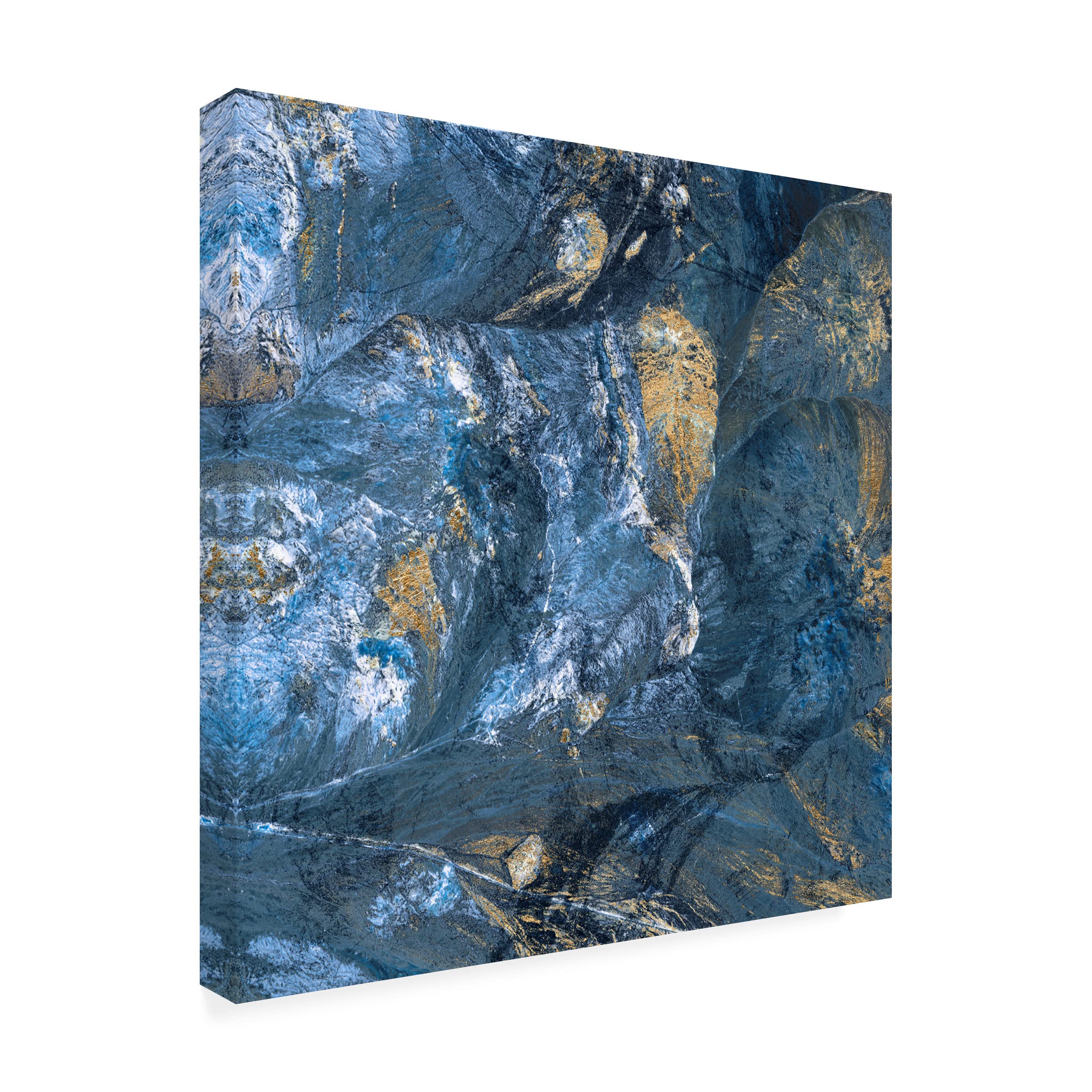 Trademark Fine Art 'Gilded Indigo II' Abstract Canvas Wall Art Print by Jarman Fagalde - Modern Home & Office Decor for Living Room, Bedroom