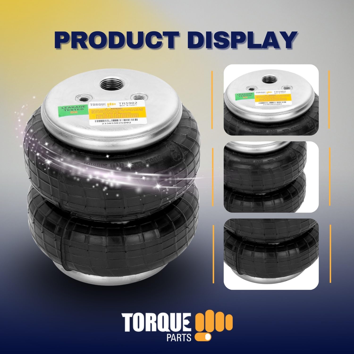 TORQUE 2-Piece 2600 Universal Air Spring Airbag Kit - 1/2