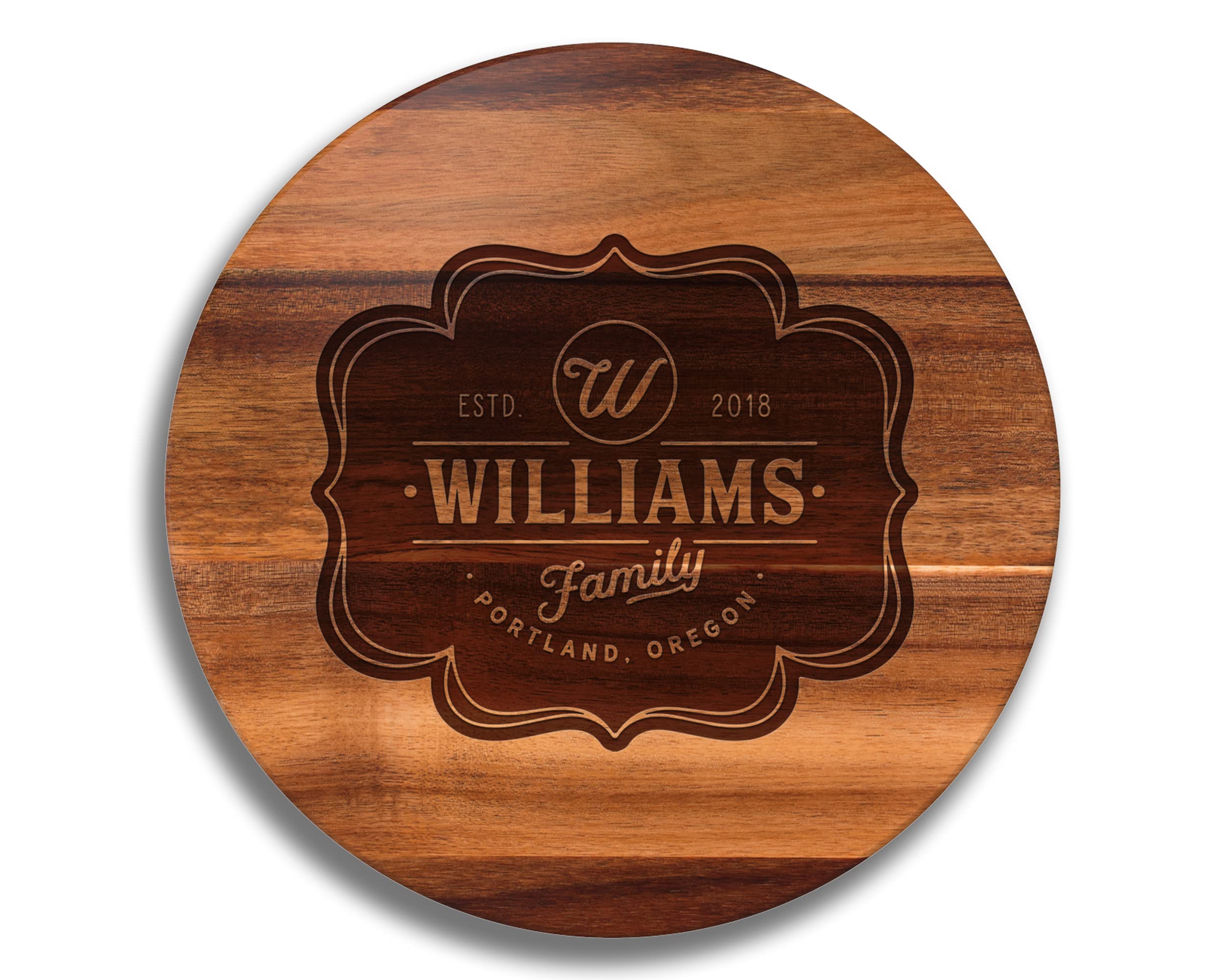 Personalized Engraved Wood Lazy Susan Turntable - Unique Wedding, Anniversary, Mother's Day Gift for Mom & Wife - Perfect for Dining Table Decor, Serving Appetizers, and Home Entertaining
