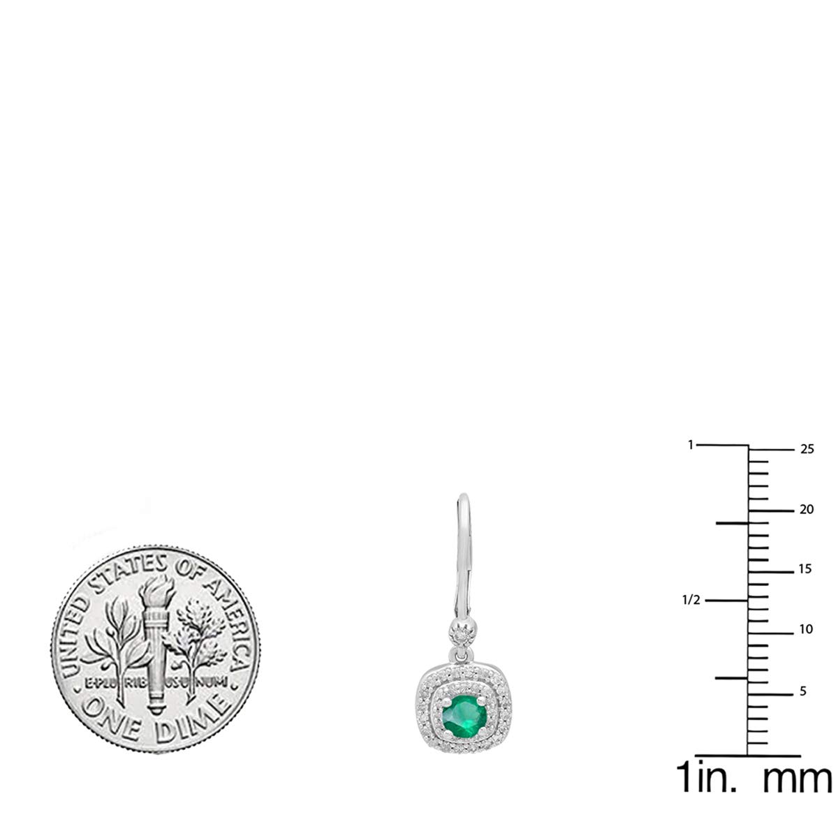 1.05 Cttw 10K White Gold Round Diamond Halo Drop Earrings for Women - Dazzlingrock Collection | Elegant Dangling Earrings for Parties, Weddings & Special Occasions