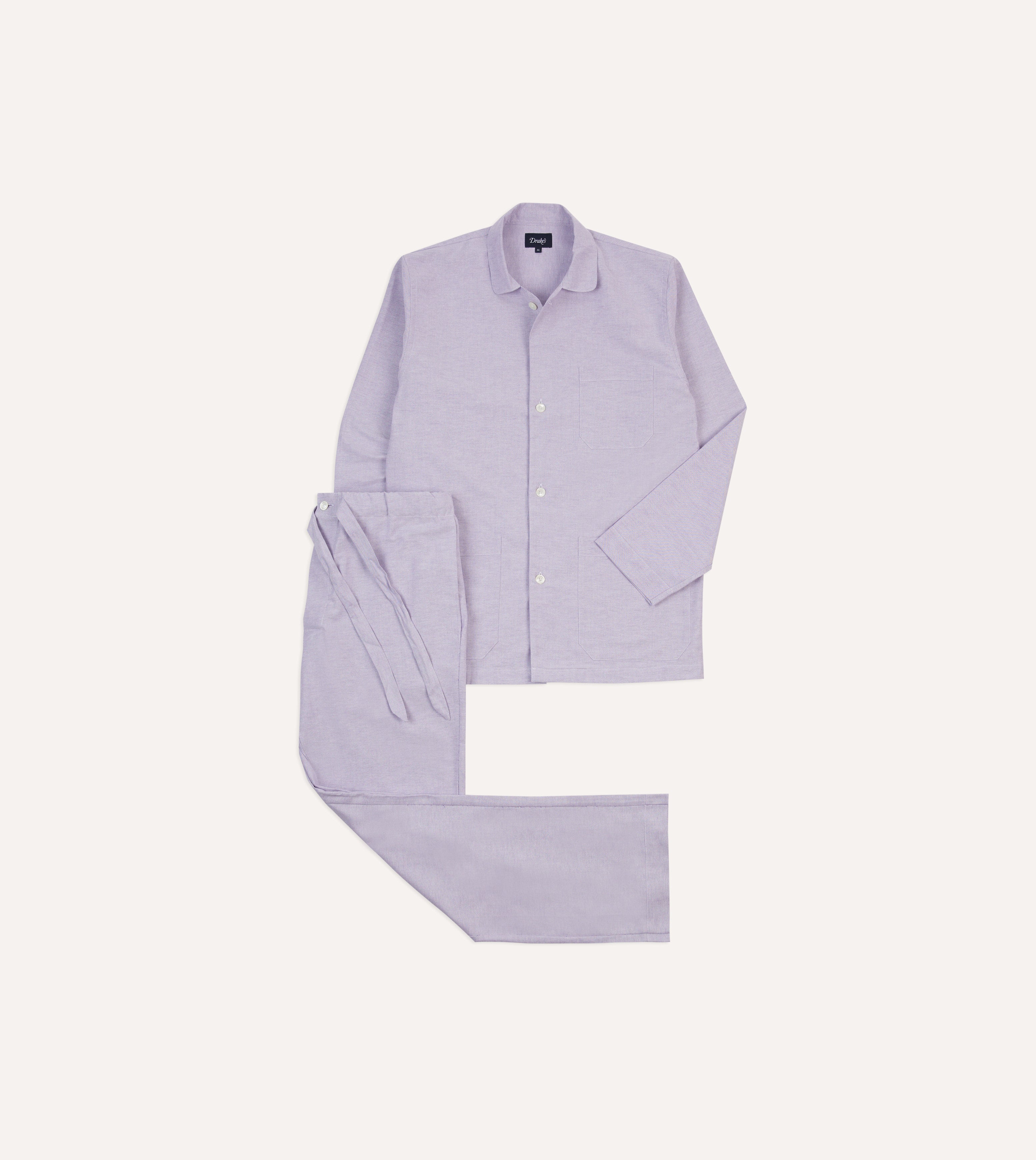 Lilac Oxford Cotton Pajama Set for Women - Soft & Comfortable Sleepwear - Perfect for Nighttime Relaxation & Lounging