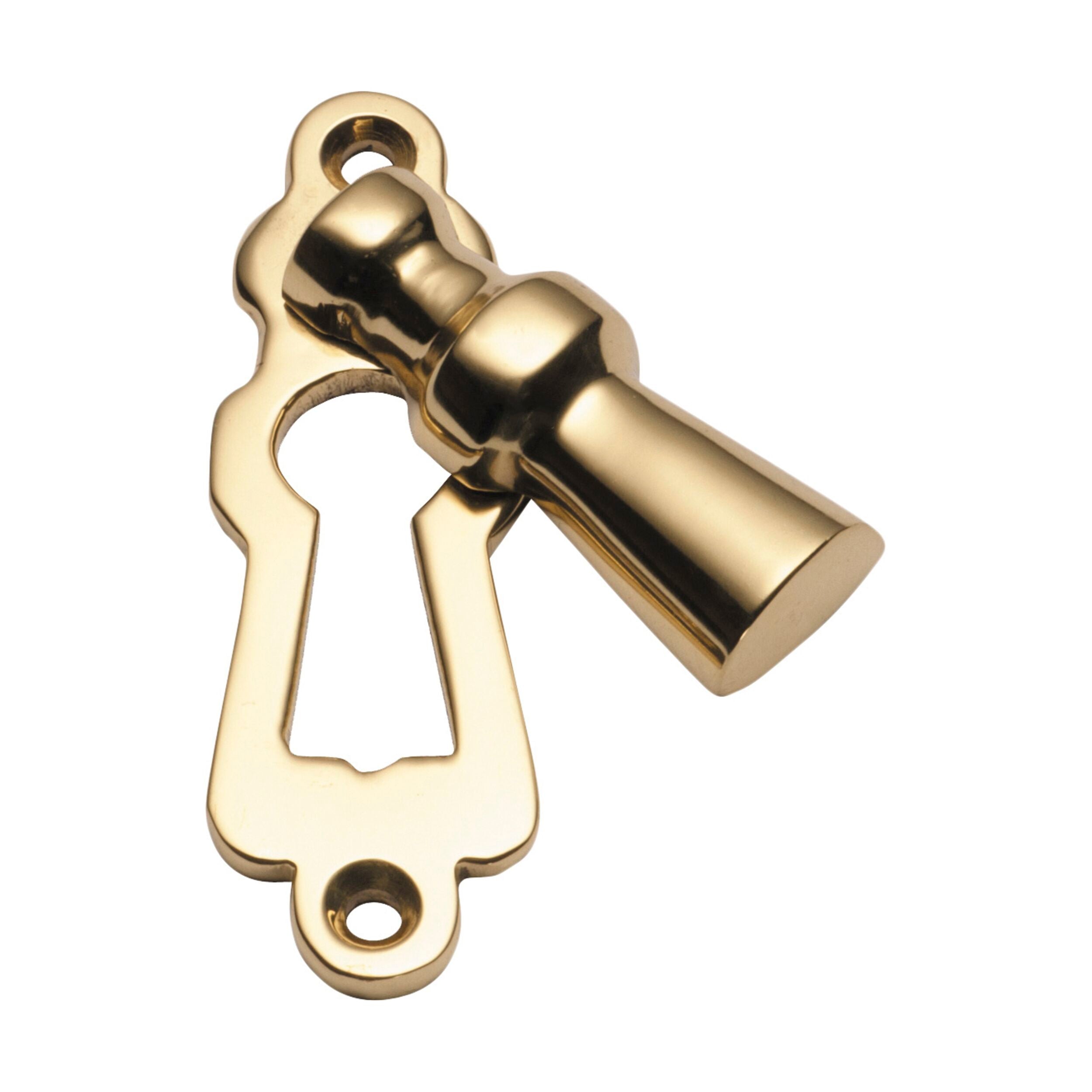 1242 Escutcheon Covered Polished Brass H60xW20mm - Door Plate Backplate for Cabinet, Drawer & Furniture Hardware - Perfect for Home Renovation & Interior Design Projects