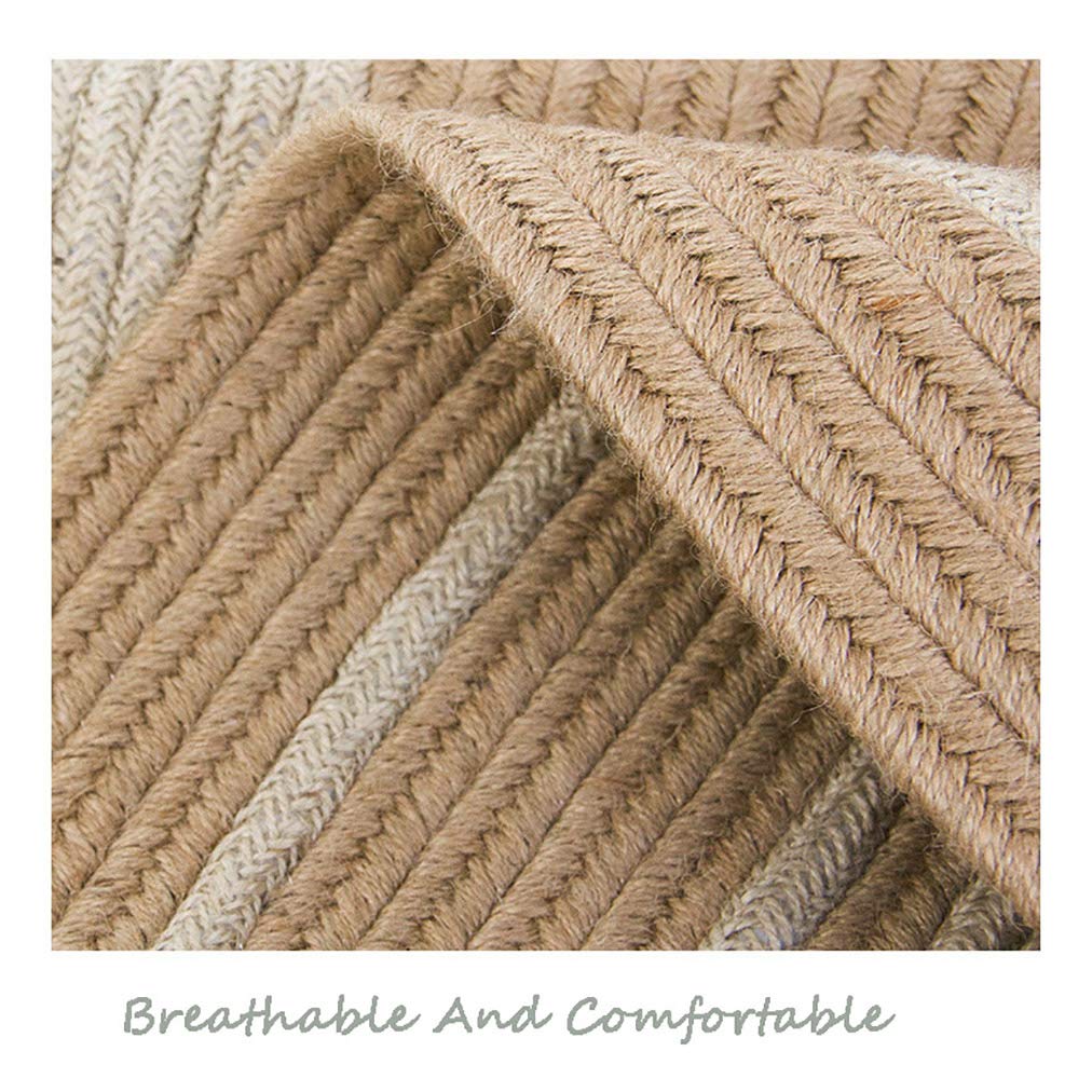 Handwoven Natural Jute Area Rug - Non-Slip & Easy to Clean Indoor/Outdoor Sisal Carpet for Hallway, Bathroom, Living Room, Patio - Beige & White | Perfect for Boho Decor, Coastal Homes & High-Traffic Areas