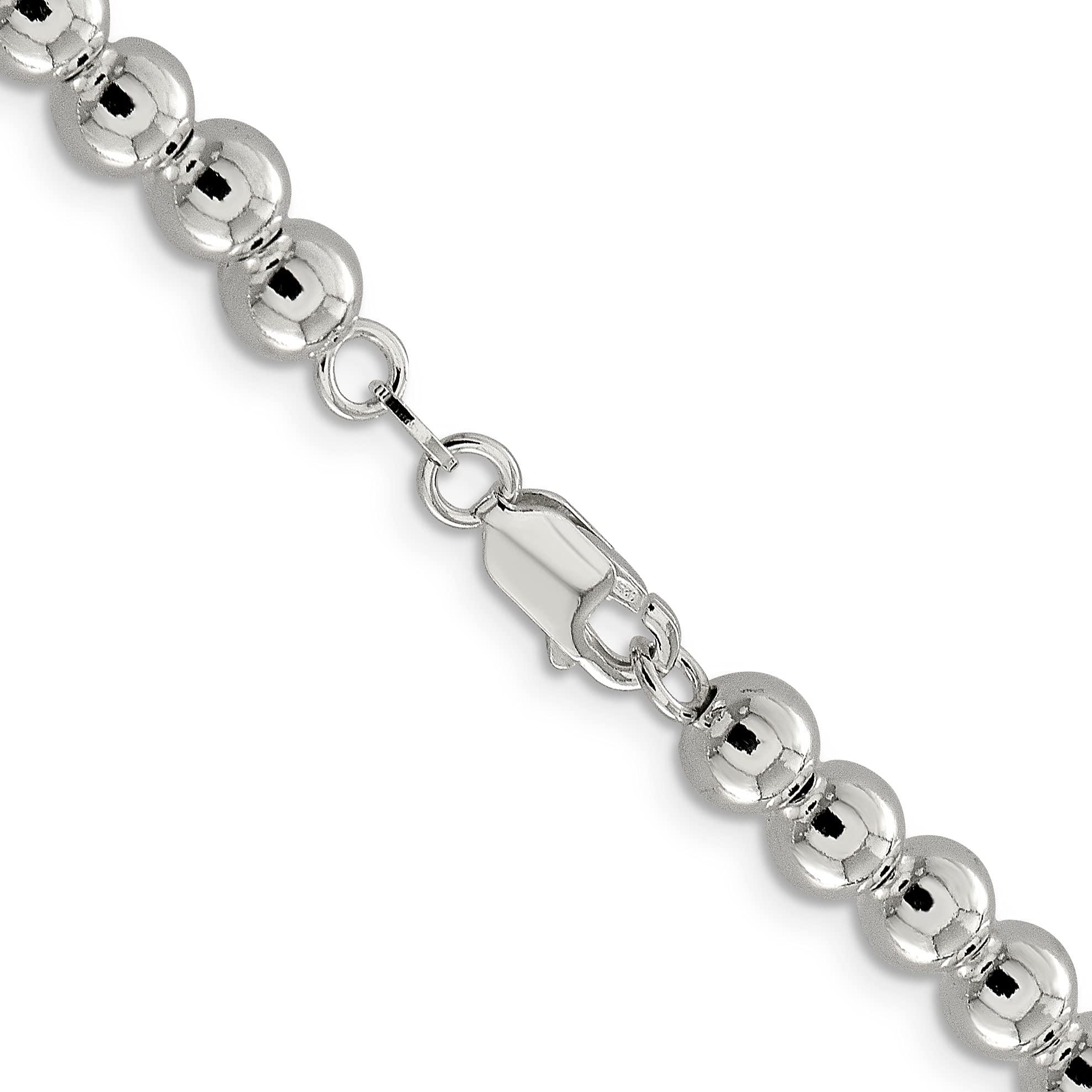 6.1mm Sterling Silver Beads on Box Chain Necklace - Elegant Jewelry for Women, Perfect for Daily Wear, Parties & Gifts
