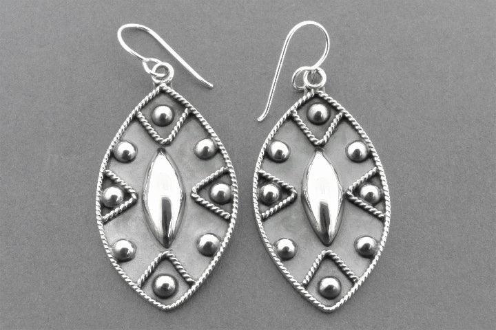 Sterling Silver Almond Tribal Earrings for Women – Boho Chic Handmade Jewelry for Parties, Weddings & Everyday Wear