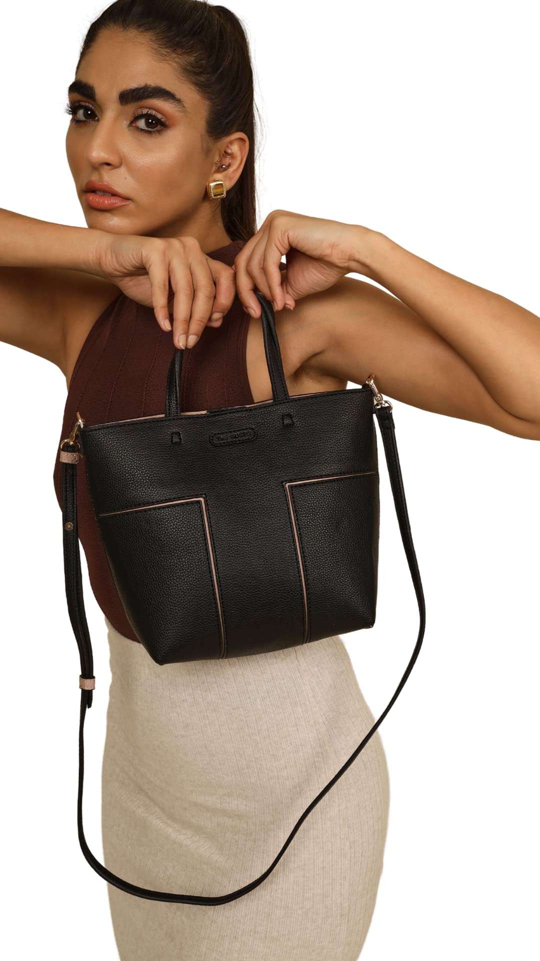 Eco-Friendly Vegan Tote Bag for Women - Faux Leather Large Capacity Shoulder Handbag | Perfect for Work, Travel & Shopping (Black)