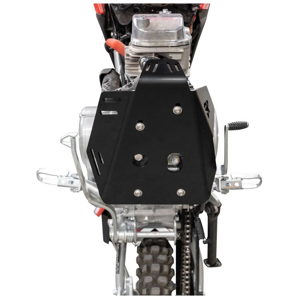 Tusk Aluminum Skid Plate Black - Compatible with Honda CRF110F 2019-2025 | Heavy-Duty Underbody Protection for Off-Road & Trail Riding