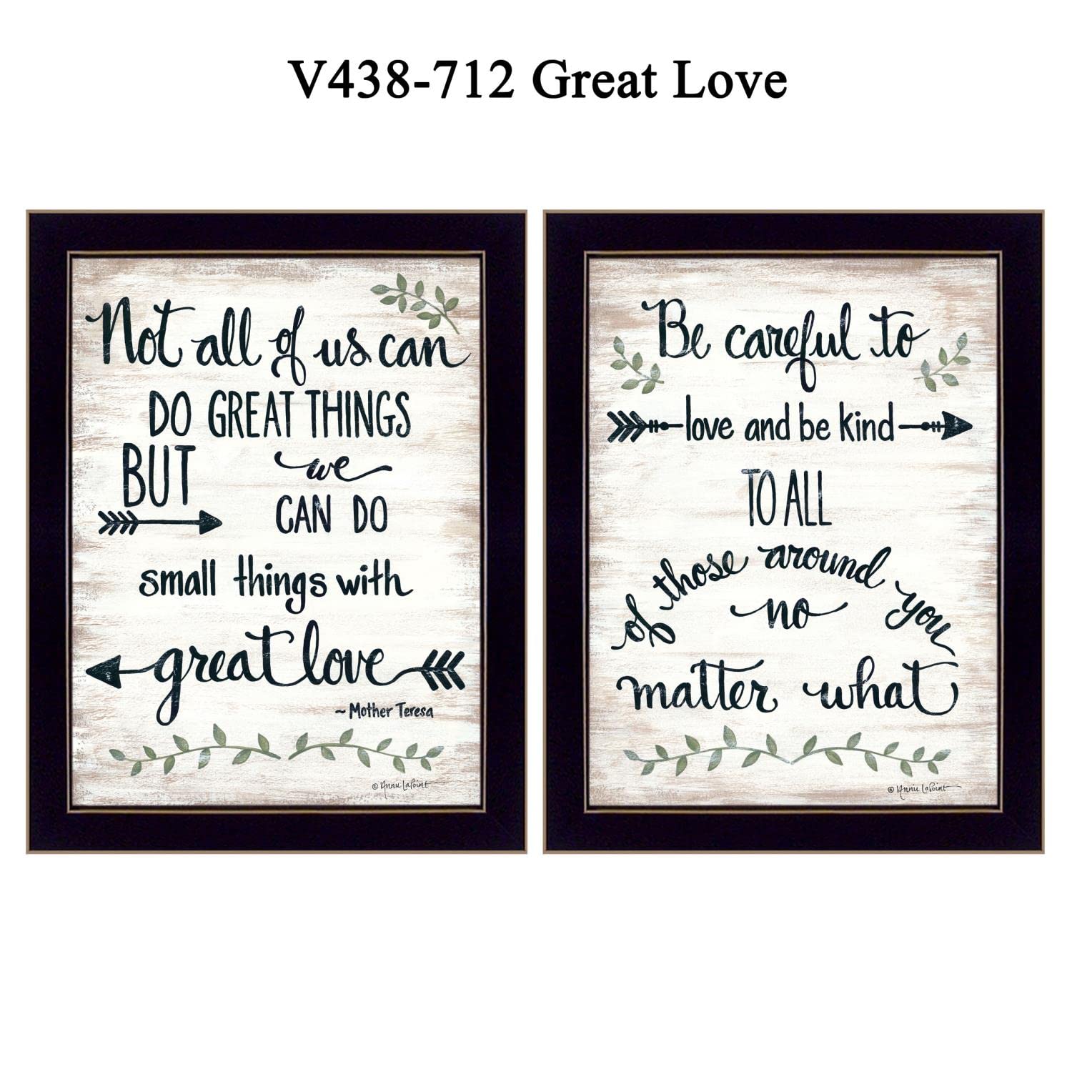 Annie LaPoint 2-Piece Vignette Wall Art Set - Elegant Black Frame Home Decor for Living Room, Bedroom & Office