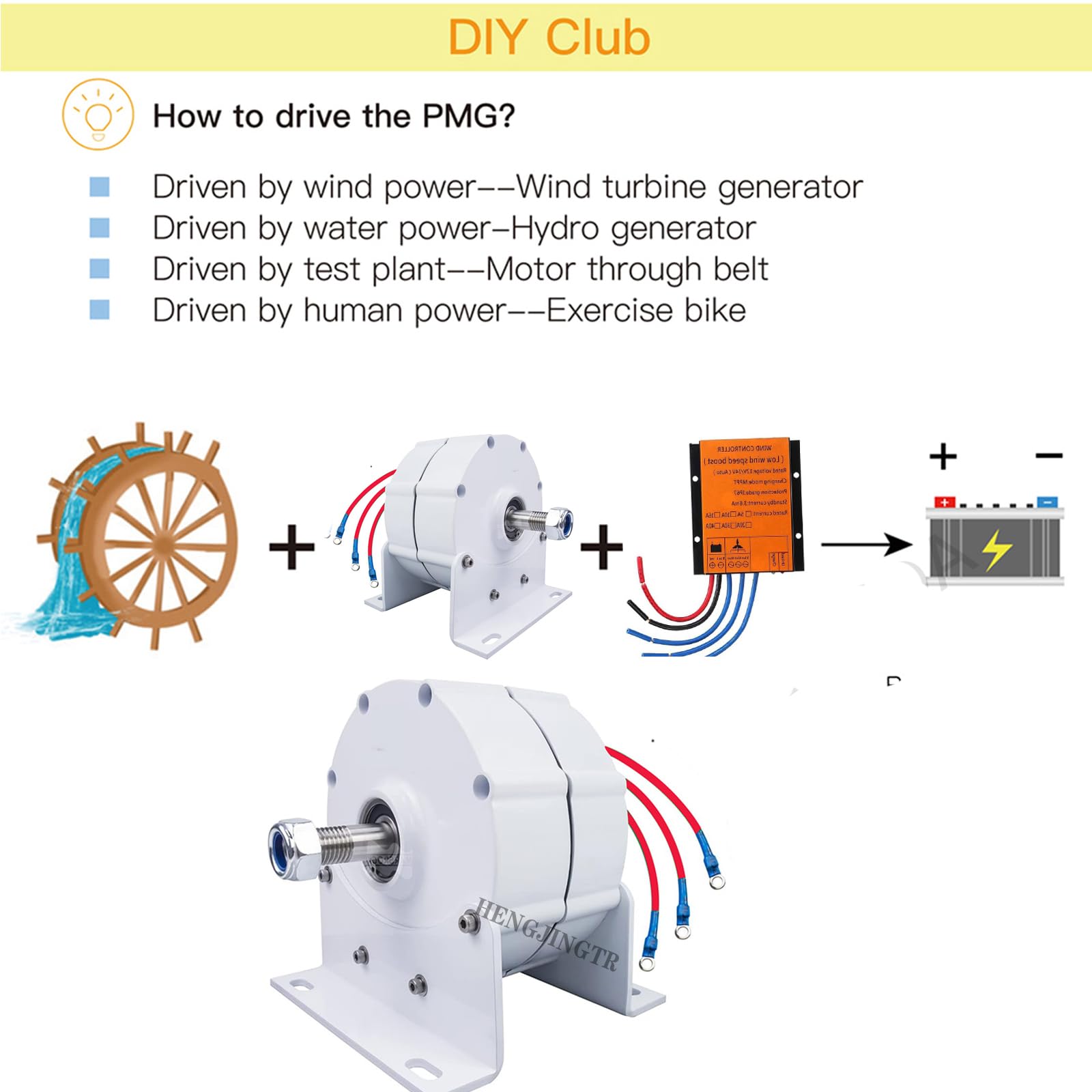 10KW Three Phase Permanent Magnet Alternator Generator - 110V/220V AC Electric Motor for Wind Turbine Power Generation | Ideal for Home, Farm & Off-Grid Renewable Energy Systems