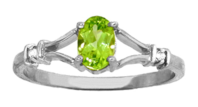 0.46 Carat 14K Solid Yellow Gold Never Apart Peridot Diamond Ring for Women - Elegant Birthstone Jewelry Gift for Anniversary, Engagement & Special Occasions