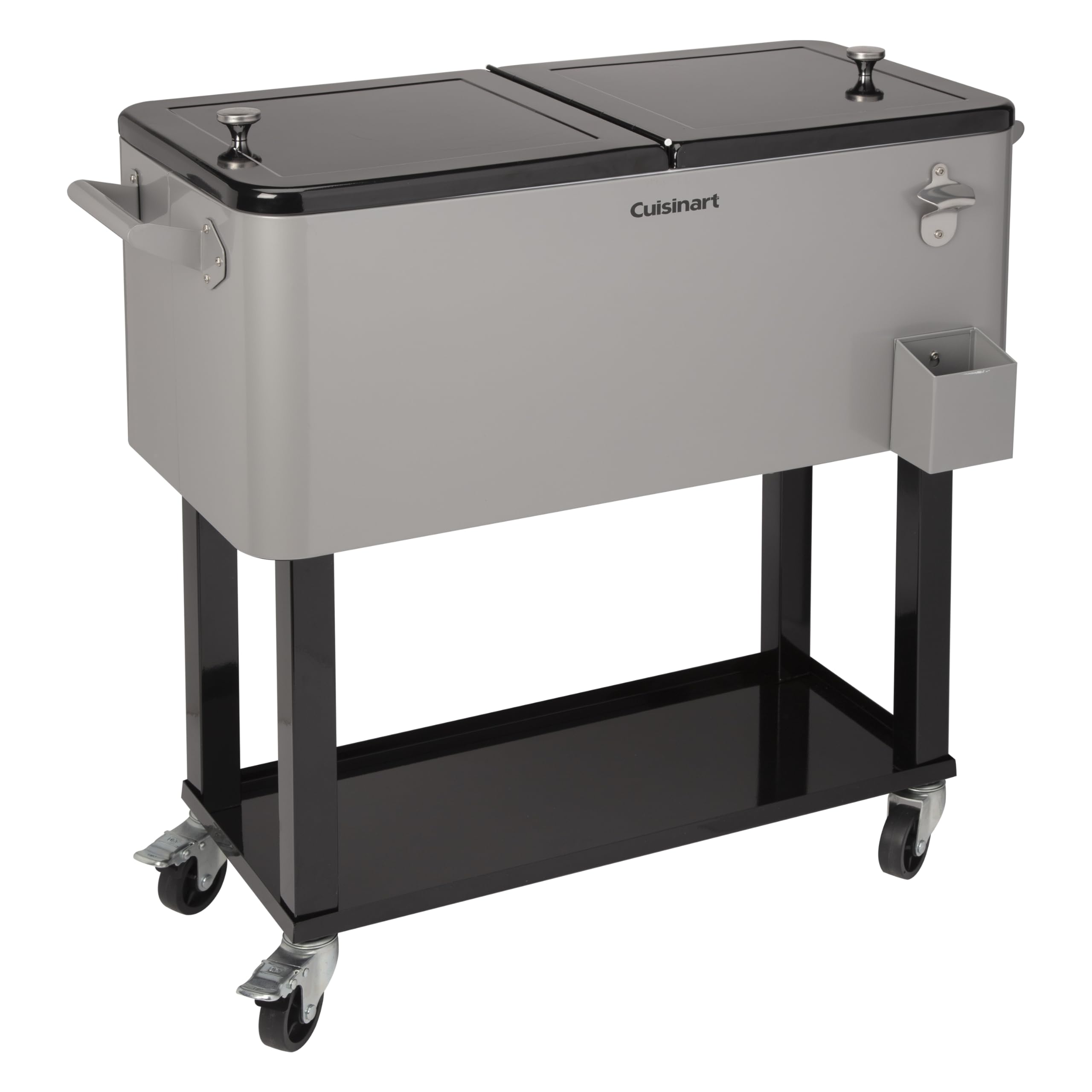 **Cuisinart 80 Qt Cooler Cart - Portable Outdoor Beverage Cooler with Storage Shelf, Bottle Opener & Cap Collector - Keeps Drinks Cold for 48 Hours - Perfect for Summer BBQs, Cookouts, Tailgates, Camping & Beach Parties - Chill Fresh Sodas, Beer & More**