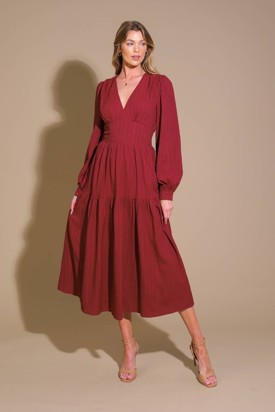 Elegant Woven Midi Dress for Women - Stylish & Comfortable Summer Outfit for Parties, Weddings & Office Wear