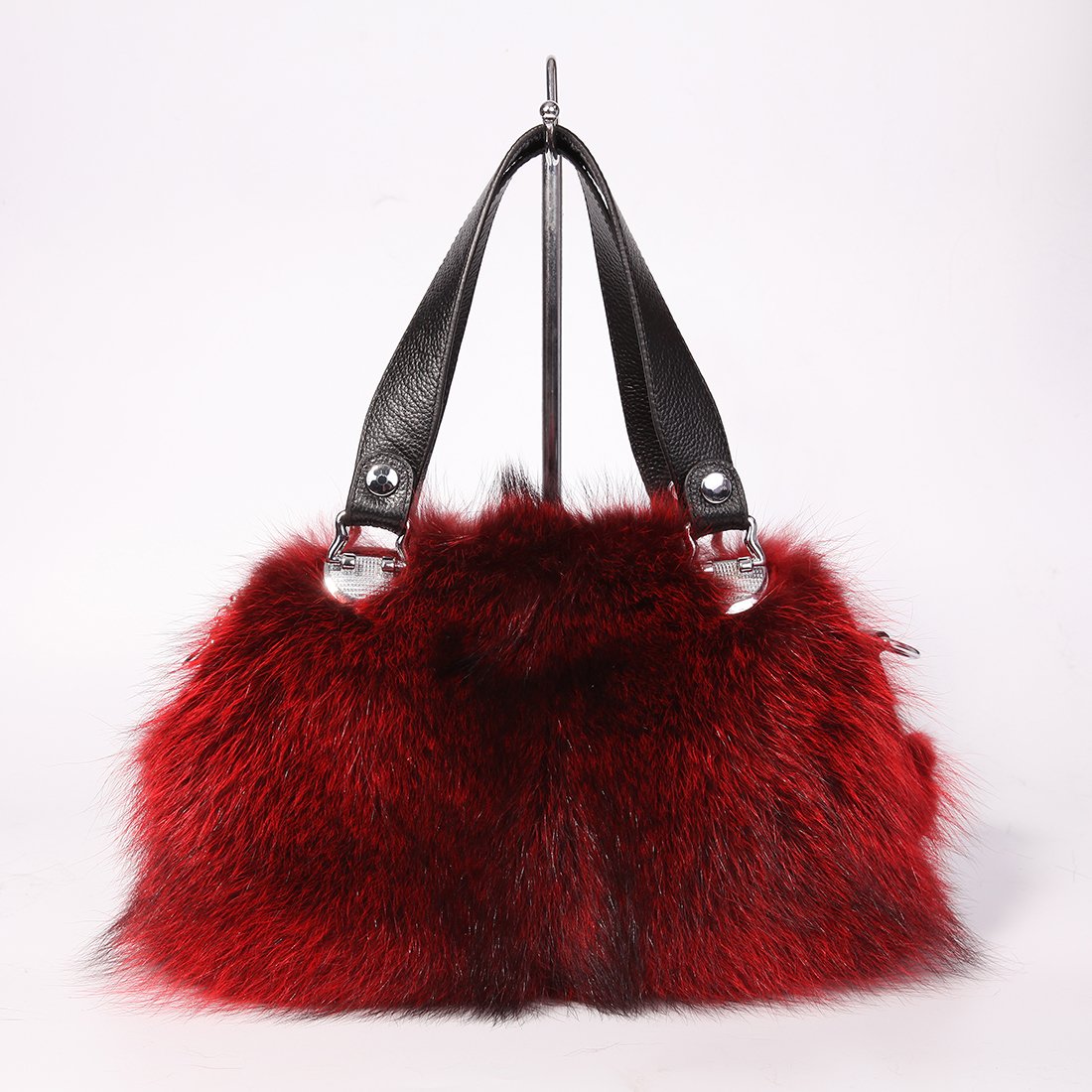 Genuine Raccoon & Fox Fur Handbag for Women - Luxury Winter Clutch Purse - Perfect for Parties, Weddings, and Evening Events