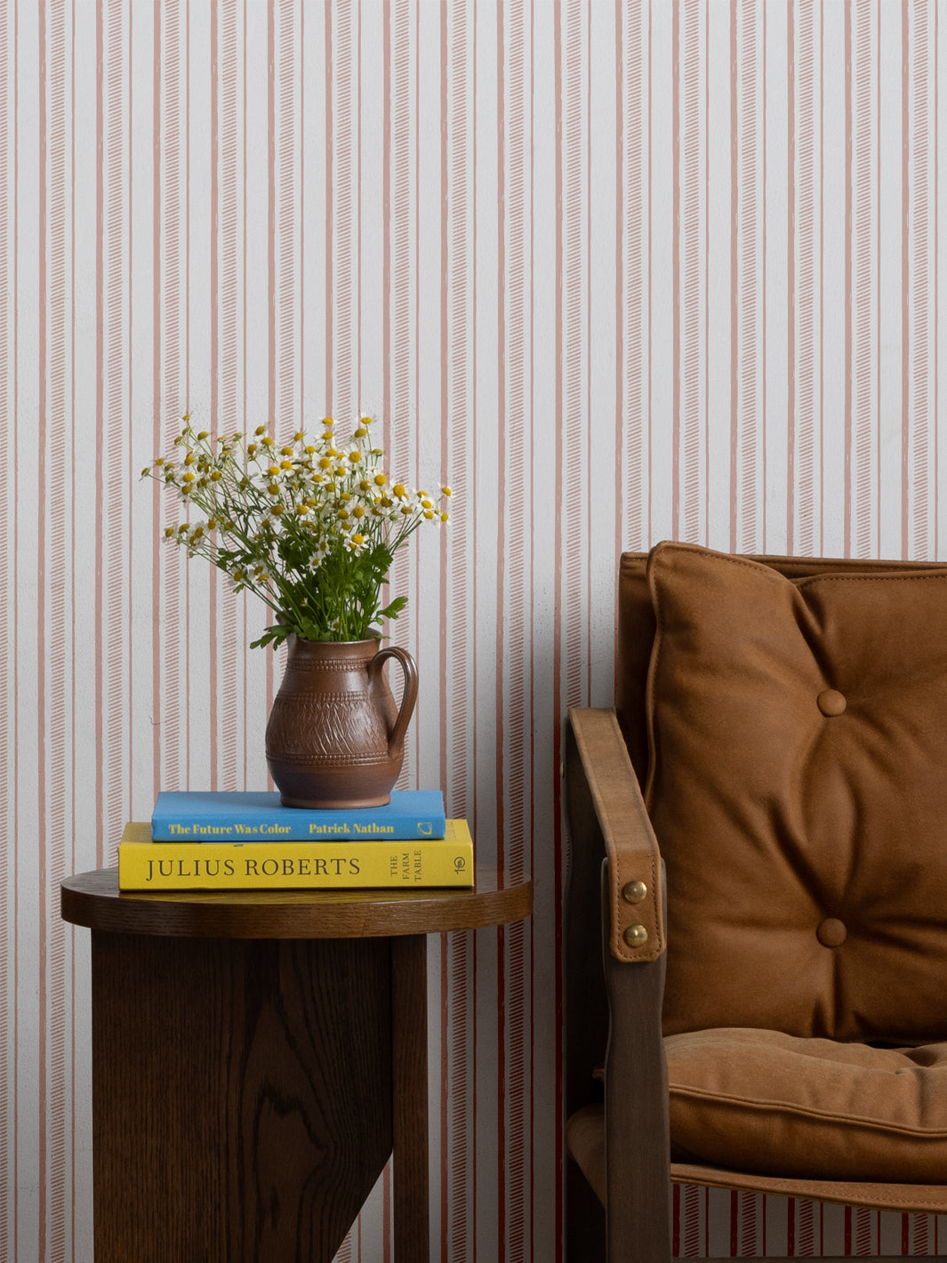 Sugar Paper Rose 'Hatch Stripe' Peel and Stick Wallpaper - Self-Adhesive Removable Wall Covering for Bedroom, Nursery, Home Office Decor