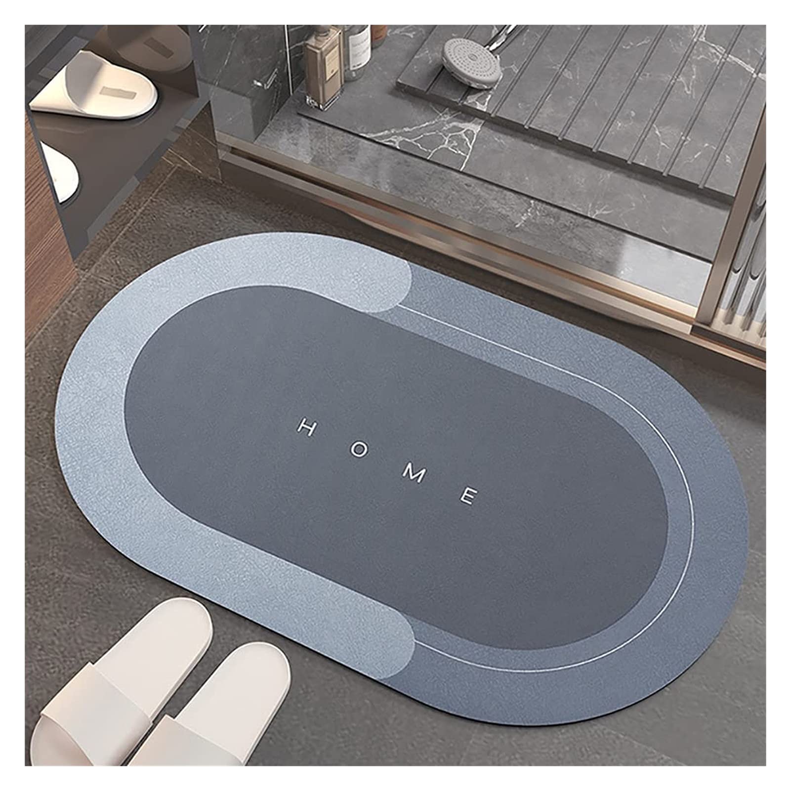Super Absorbent Bath Mat - Non-Slip Quick Dry Microfiber Bathroom Rug for Shower, Tub & Floor - Soft PVC Carpet for Bathing Room & Door Entrance (15