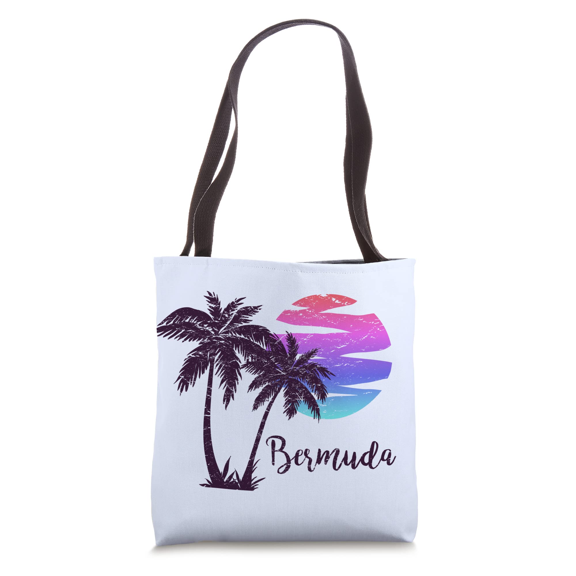 Vintage Bermuda Beach Graphic Tote Bag - Perfect Vacation Souvenir & Eco-Friendly Shopping Bag for Beach Trips, Travel & Daily Use