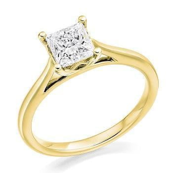 18K Gold 0.75 Carat Princess Cut Solitaire Lab Grown Diamond Ring F/VS1 - Perfect for Engagement, Wedding & Anniversary Gifts