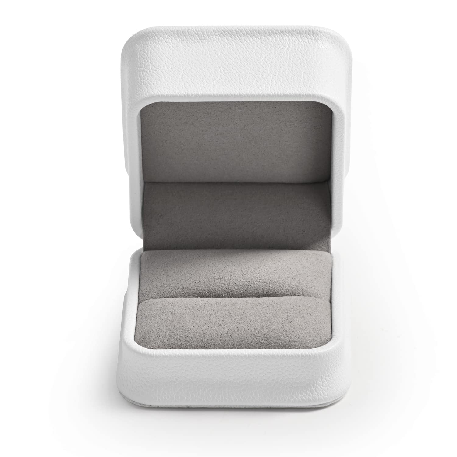 Premium White PU Leather Ring Box for Engagement & Proposal - Jewelry Gift Box for Wedding, Anniversary & Special Occasions