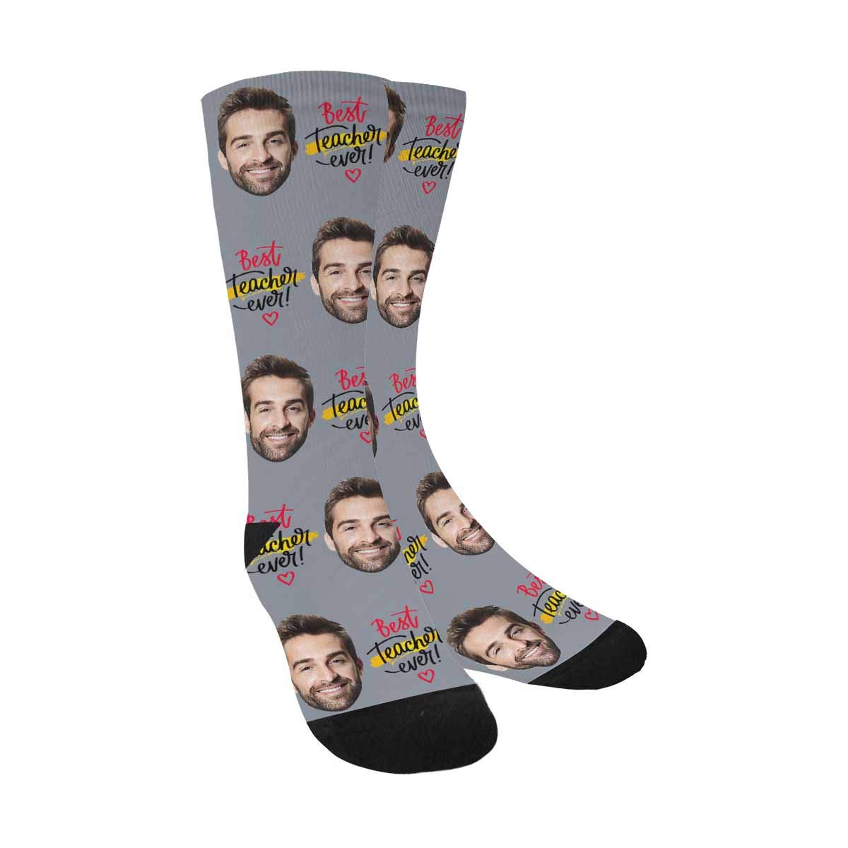 Custom Face Socks - Personalized Photo Socks for Teachers, Best Teacher Gift Ever - Great for Teacher Appreciation, Christmas & Birthday Presents