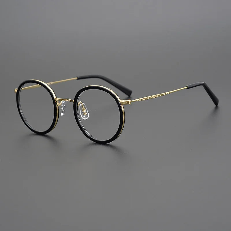 Stylish Aimee Unisex Full Rim Round Titanium Acetate Eyeglasses Frame 2804 - Lightweight & Durable for Work, Reading & Everyday Wear