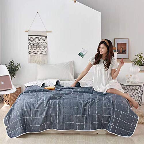 SANACYNA 6-Layer 100% Cotton Muslin Blanket - Queen Size 90