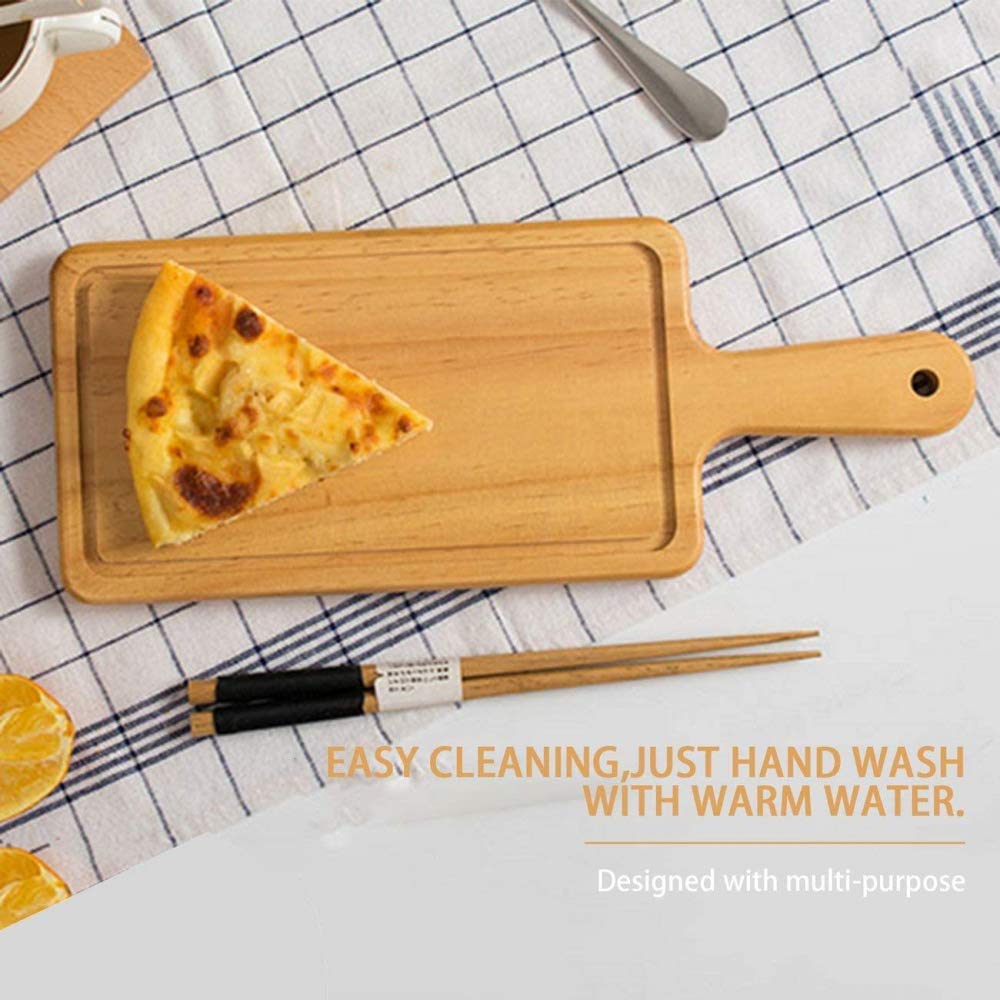 Handmade Natural Wooden Chopping Board with Handle - Premium Kitchen Cutting Board for Bread, Meat, and Vegetables | Perfect for Baking, Cooking, and Serving | Eco-Friendly Kitchen Accessory