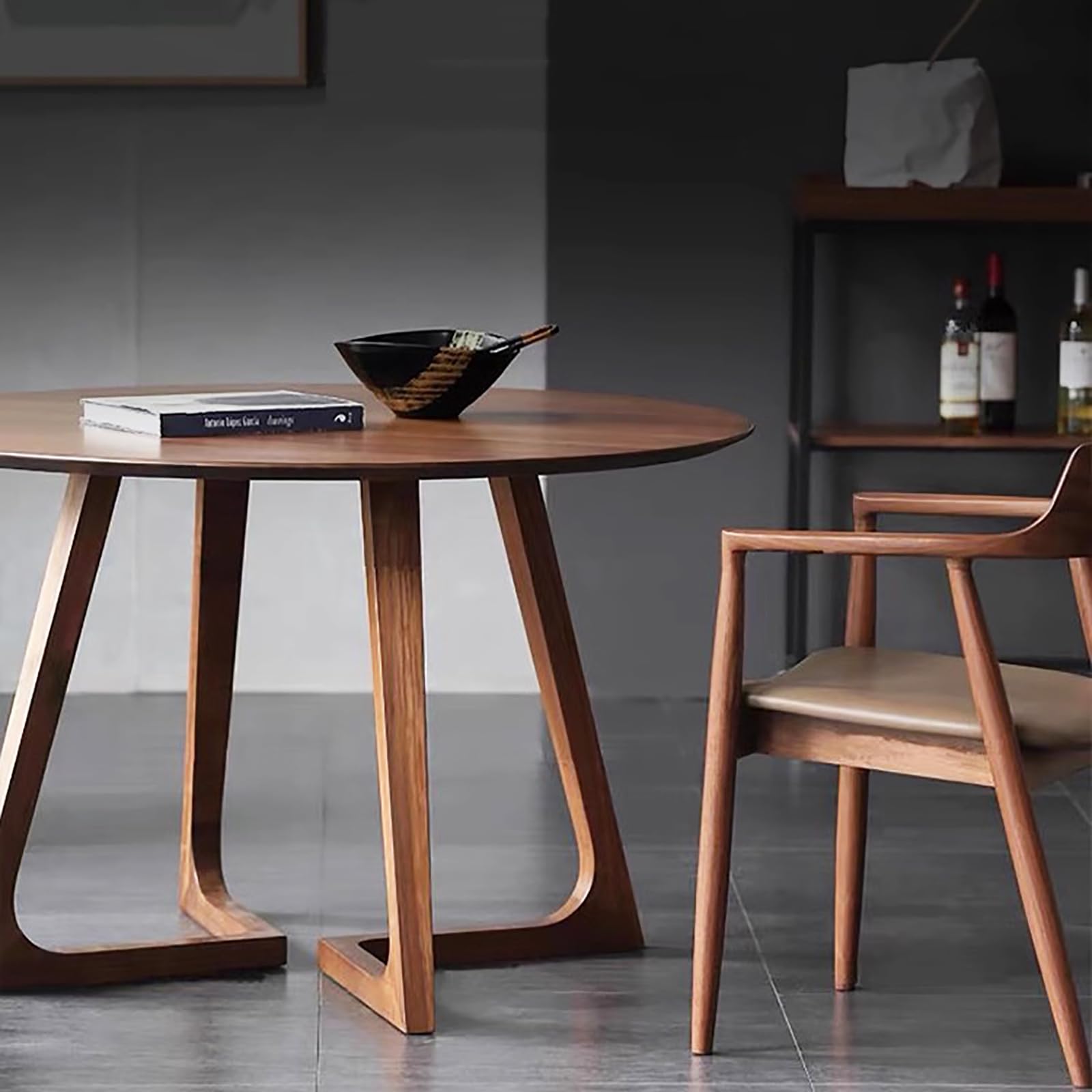 Mid Century Modern Round Dining Table - Solid Wood Farmhouse Pedestal Table for Kitchen & Dining Room - 24 Inch Small Coffee Table for 2-4 People - Perfect for Small Spaces, Breakfast Nooks & Cozy Gatherings (24