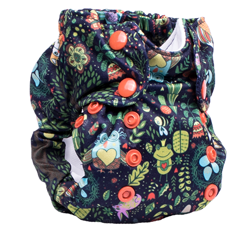 Smart Bottoms Born Smart 2.0 Newborn All-in-One Cloth Diaper - Soft Organic Cotton AIO Diapers for Babies | Perfect for Daycare, Travel & Eco-Friendly Parenting