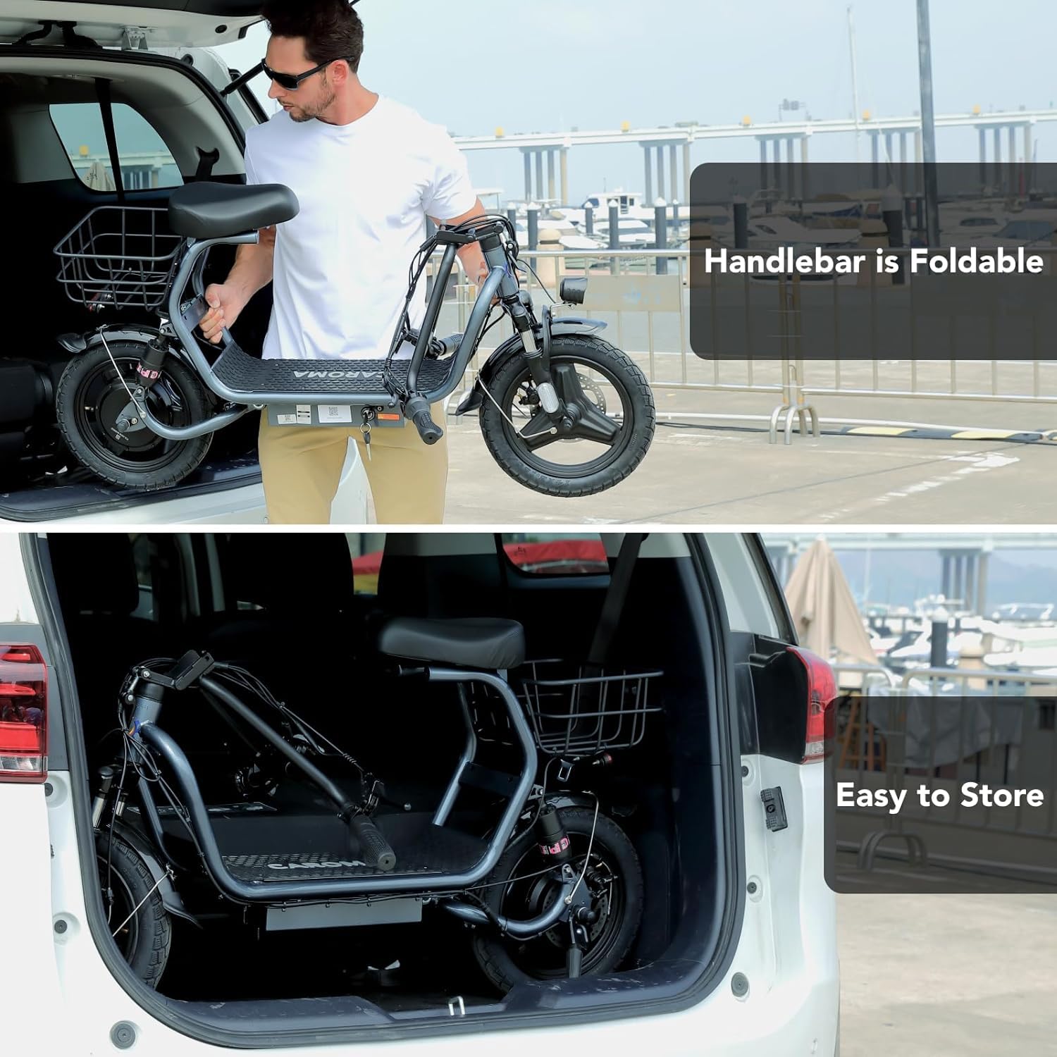 Caroma Peak 1200W Foldable Electric Scooter with Seat - 14