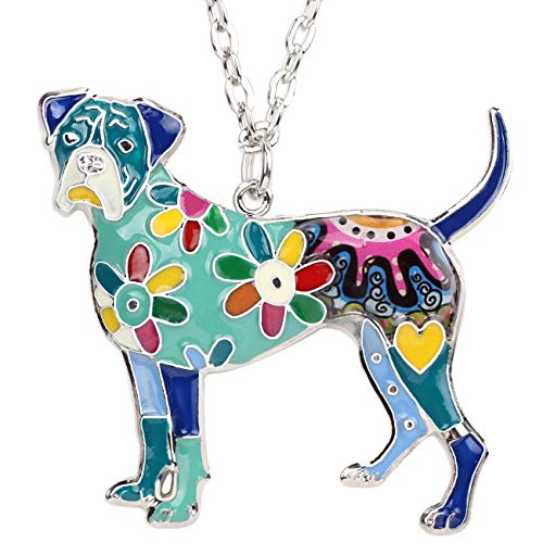 Enamel Boxer Dog Blue