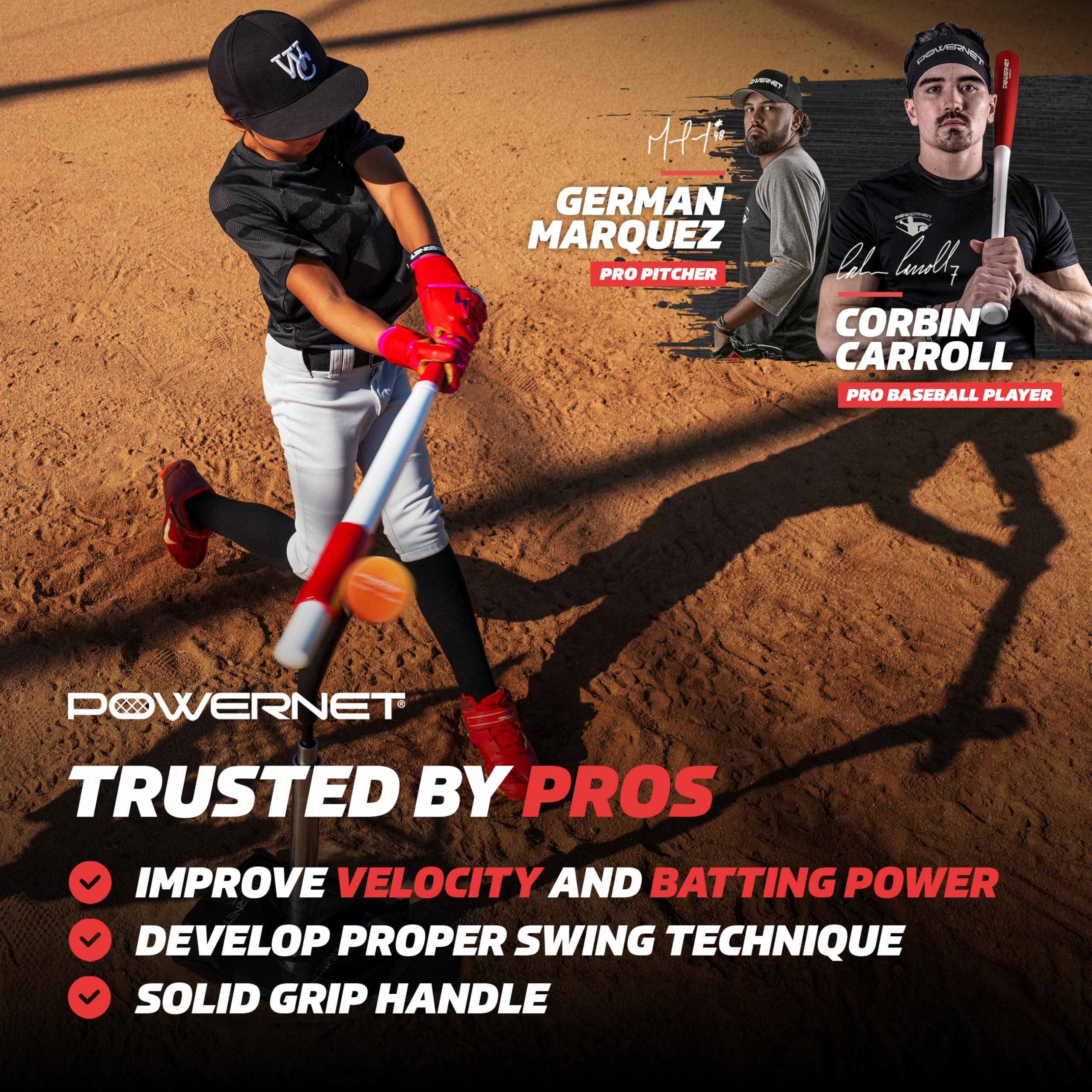 PowerNet Sweet Spot Training Bat with 3.2