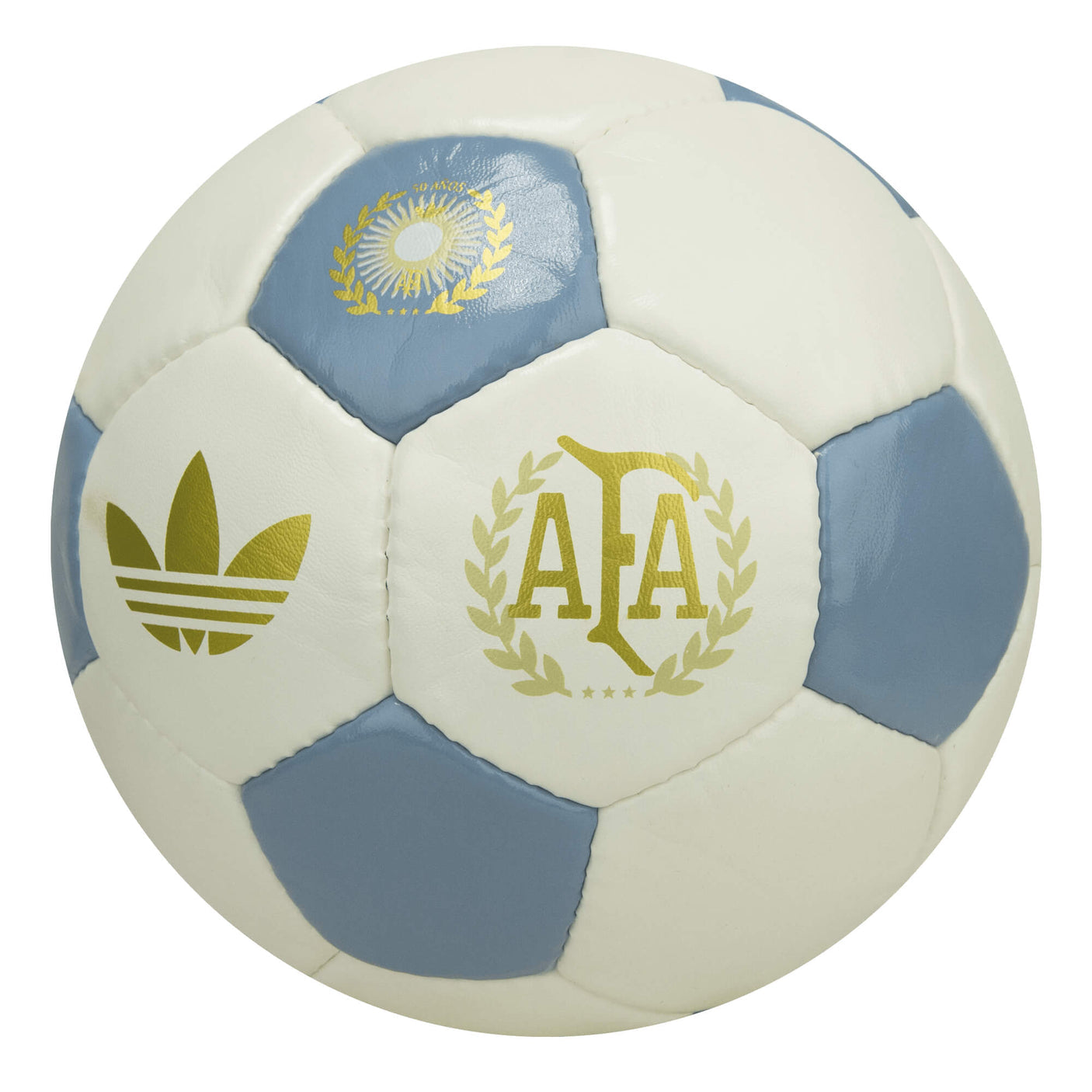 adidas Argentina Anniversary Soccer Ball - Official Size 5, White/Ambient Sky/Gold Metallic - Perfect for Training, Matches & Collectors