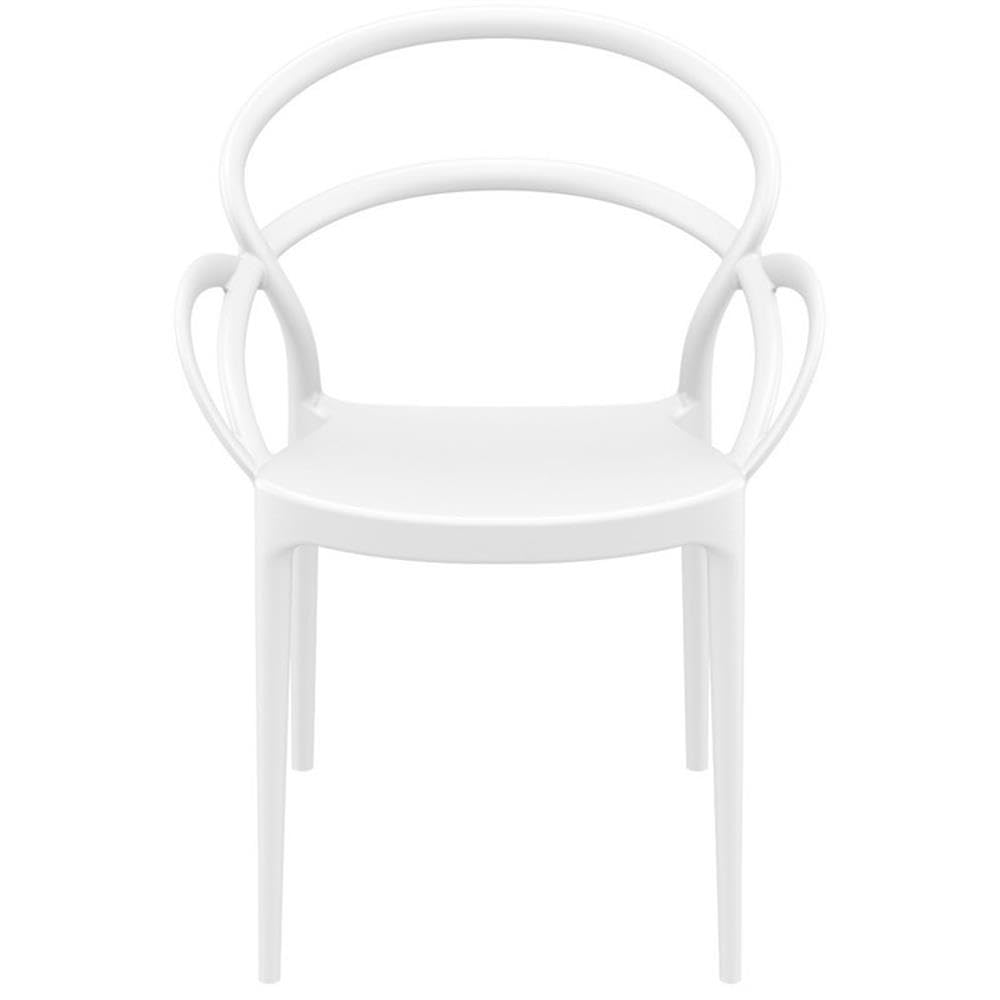 Premium White Mila Dining Arm Chairs (Set of 2) - Modern Kitchen & Dining Room Furniture for Home Decor - Perfect for Family Gatherings & Dinner Parties