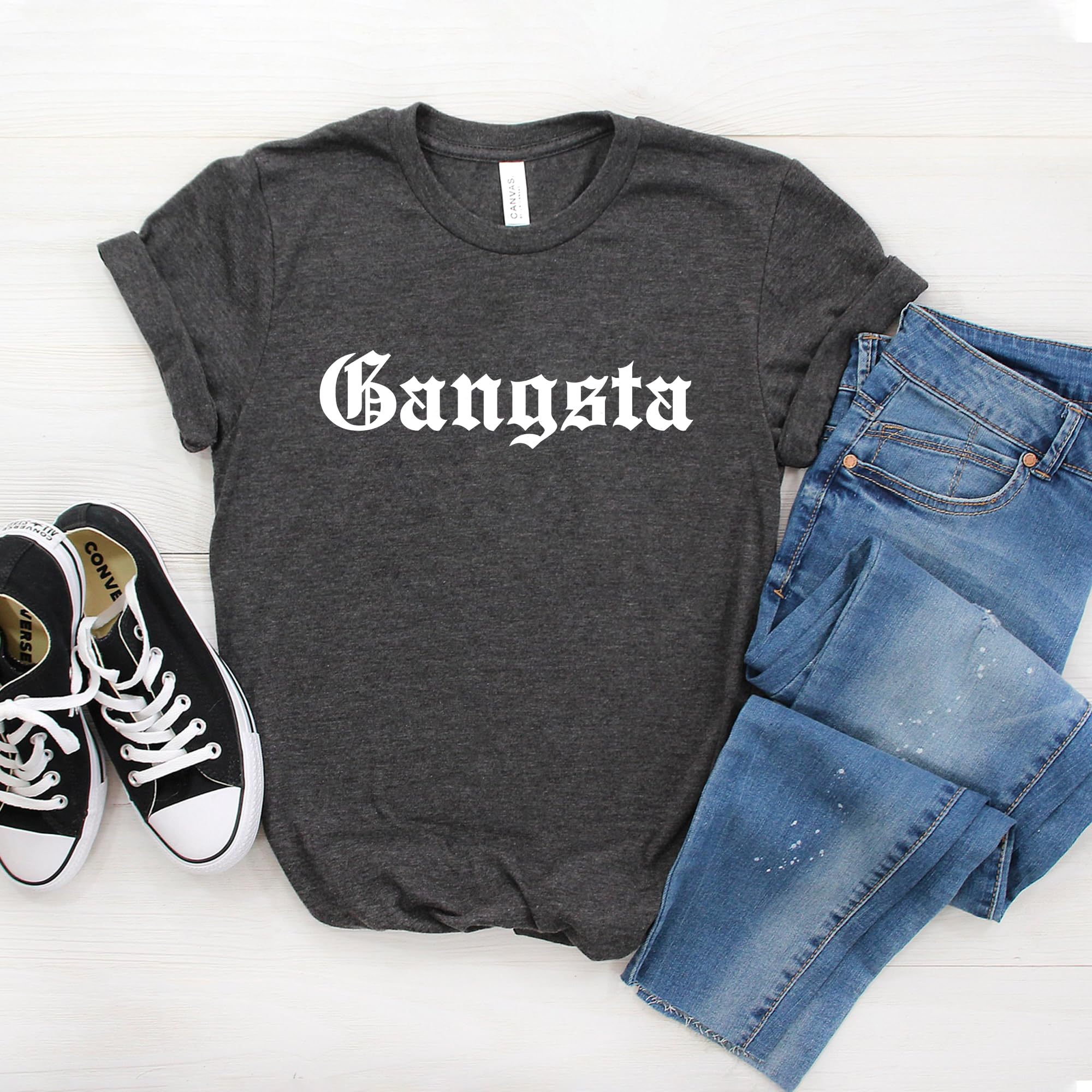 Gangsta Old School Shirt - Vintage Hip Hop Tee - Thug Life Rap T-Shirt - Kindness Is Gangster Unisex Top - Softstyle Streetwear for Concerts & Urban Fashion