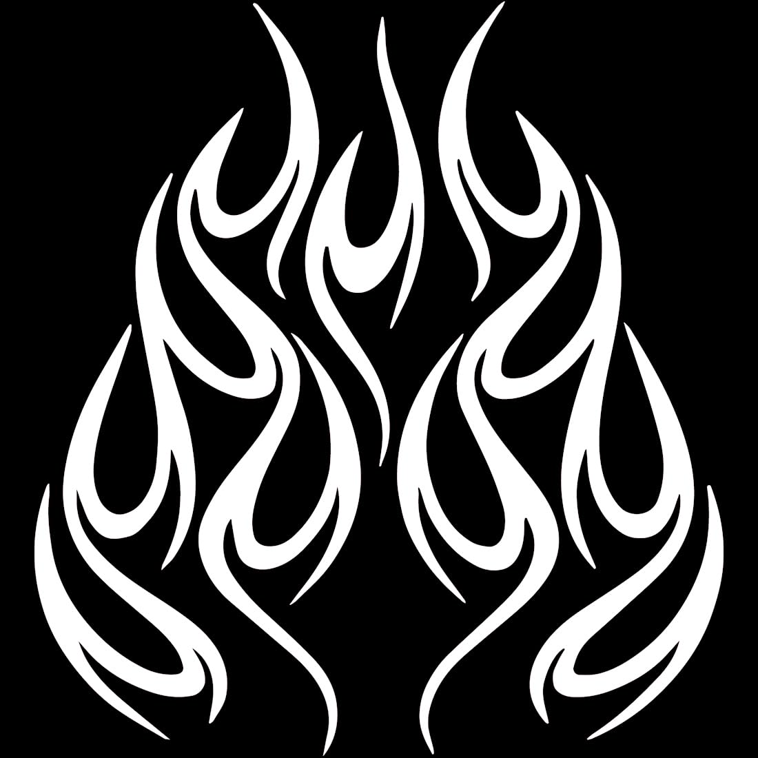 Premium Waterproof Vinyl Flame Decals (White, Set of 2) - Motorcycle Graphics Stickers for Laptop, Phone, Helmet, Car Window, Bumper, Mug, Cup, Door & Wall - Durable Adhesive for Outdoor & Indoor Use