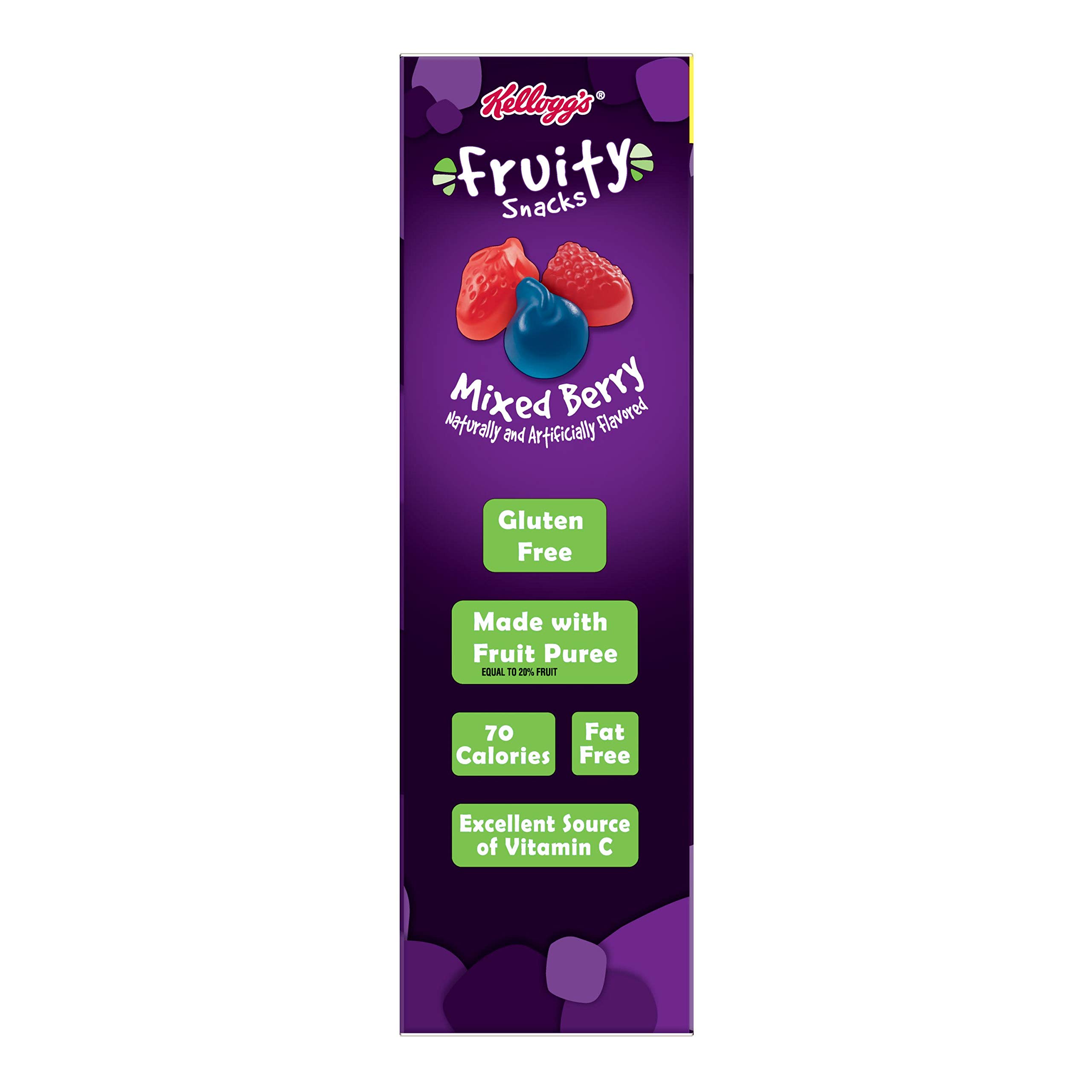 Healthy Mixed Berry Fruity Snacks - Gluten Free, Fat Free, 32 Oz (Pack of 40) - Perfect for School Lunches, Office Snacks & On-the-Go Energy Boost