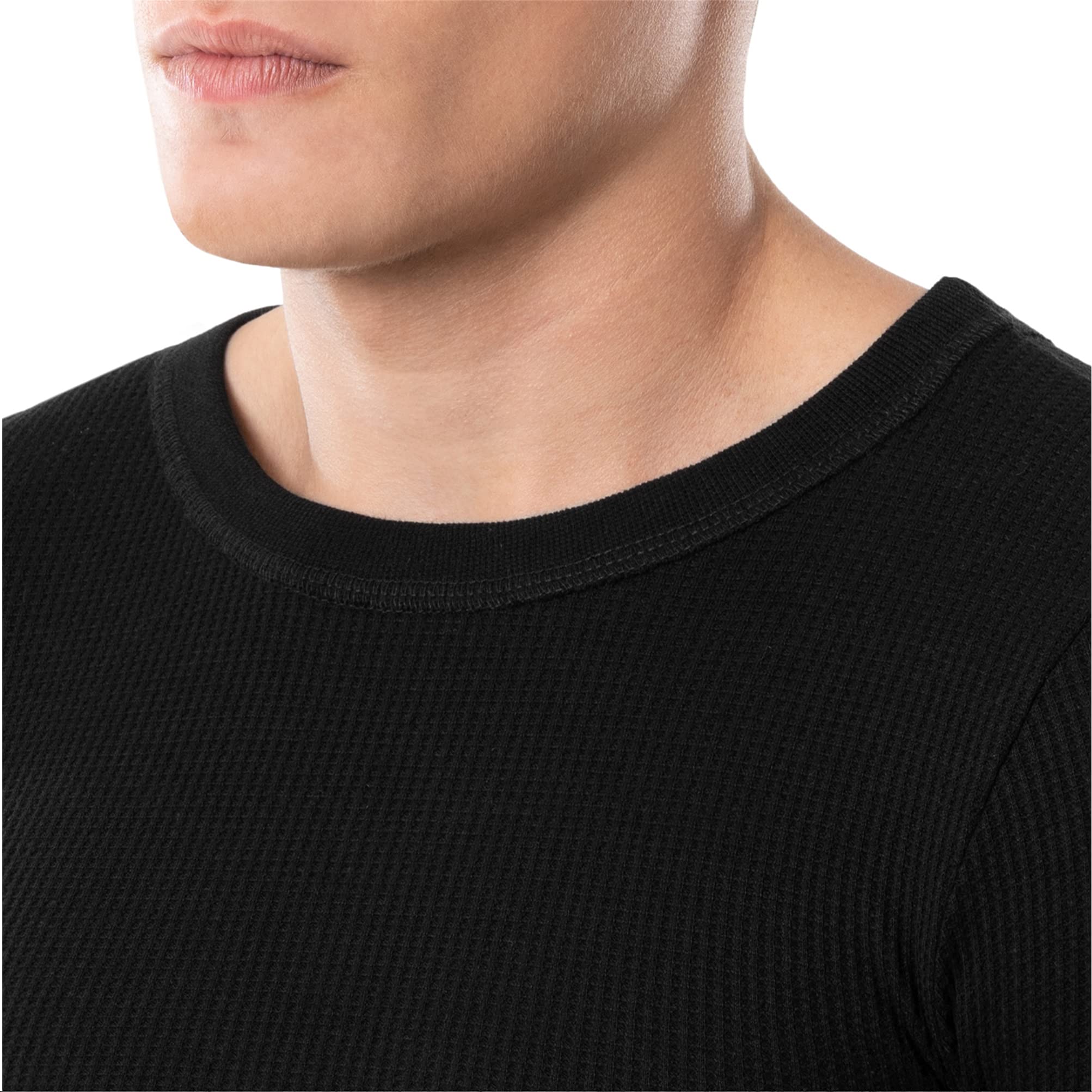 Fruit of the Loom Men's Classic Midweight Waffle Thermal Underwear Crew Top - Warm Long Sleeve Shirt for Winter, Hunting & Outdoor Activities