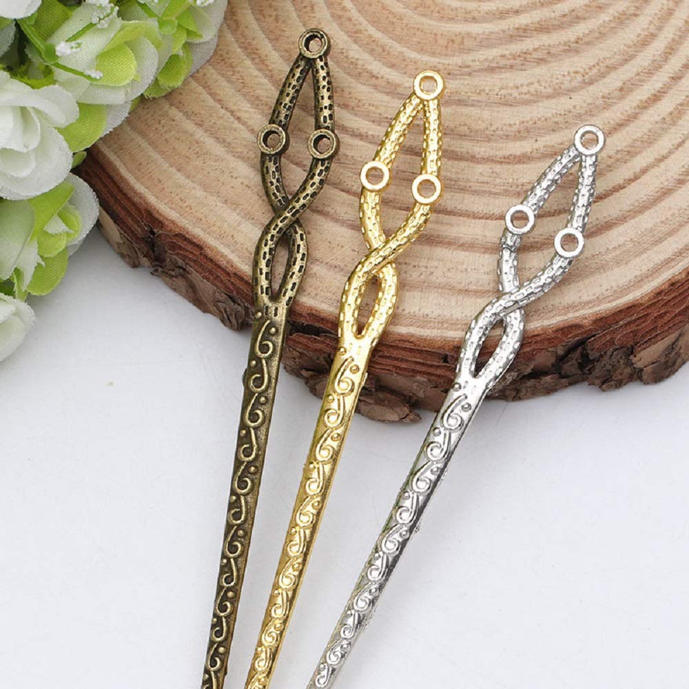 Vintage Antique Bronze Hair Sticks for Women - Retro Hair Chopsticks & Decorative Hair Pins, DIY Hair Accessories for Updos, Buns & Braids (Set of 4)