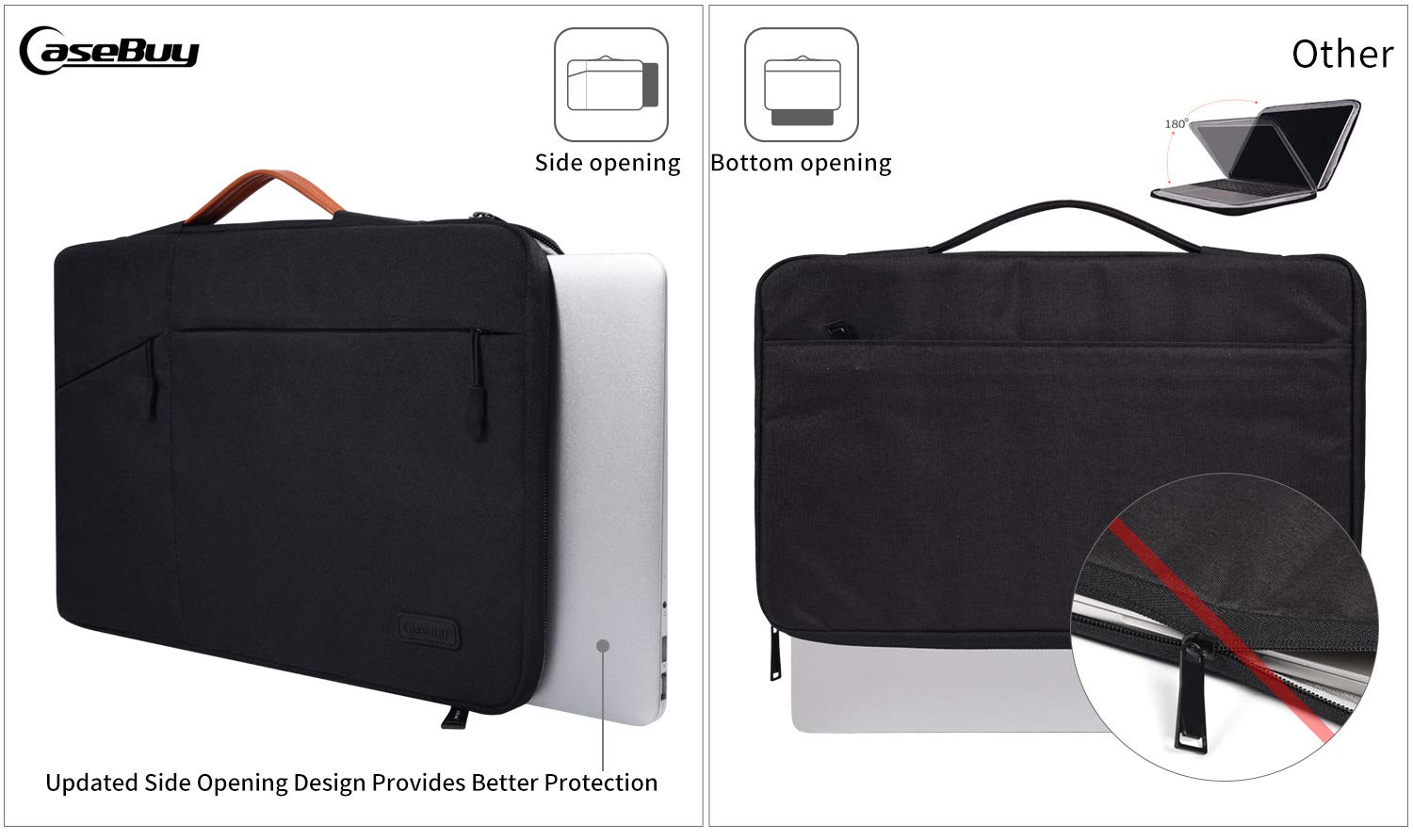 17.3 Inch Laptop Briefcase Bag - Compatible with HP 17, HP Pavilion 17, HP Envy 17T, HP ProBook 17, Dell Inspiron 17, Lenovo IdeaPad L340, Acer Aspire 17, ASUS VivoBook 17 - Durable Laptop Sleeve Case for Work, School & Travel - Black