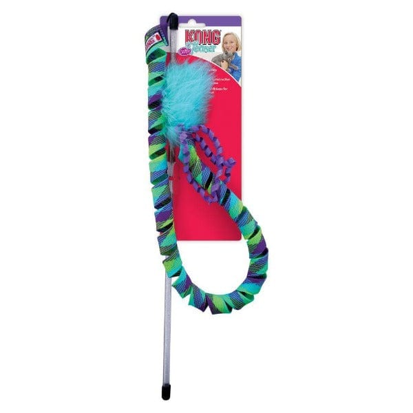 KONG Curlz Teaser Cat Toy - Interactive Cat Wand with Feathers & Bells for Indoor Play, Exercise & Bonding - Best for Kittens & Adult Cats