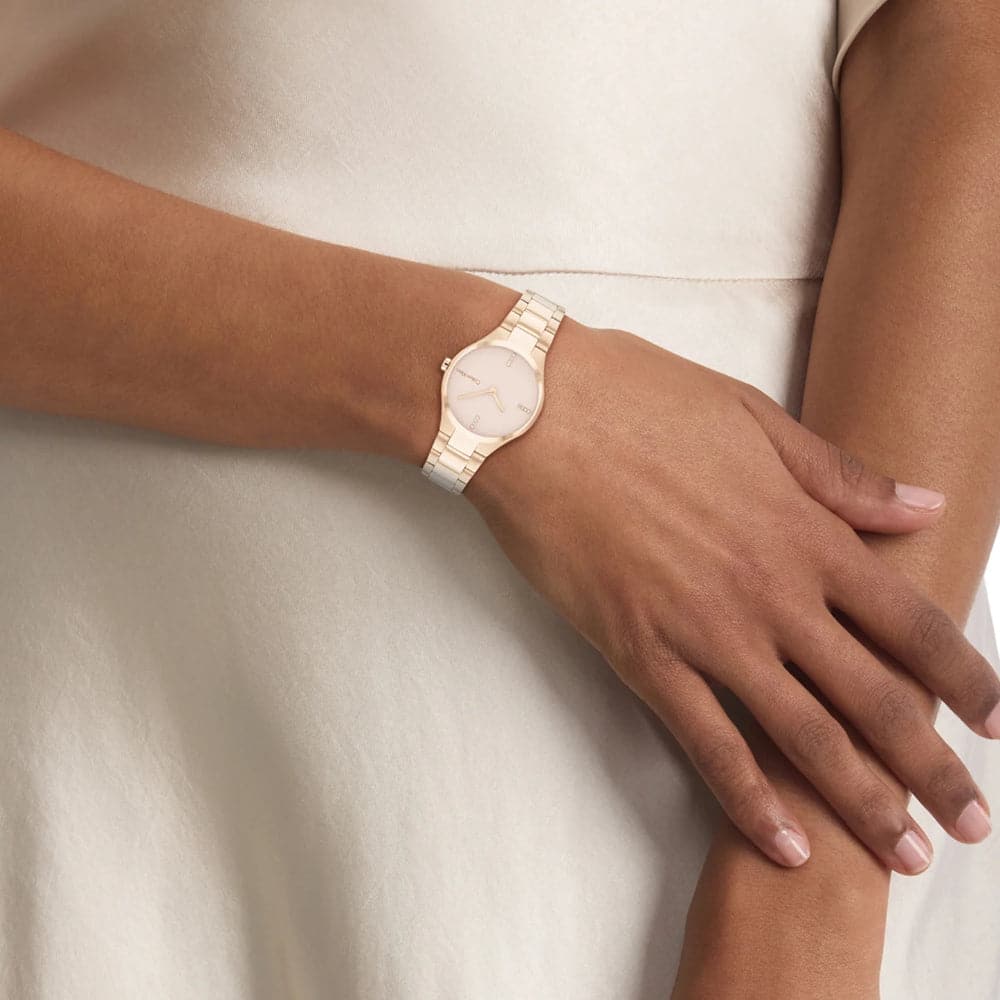 Calvin Klein Women's Rose Gold Dial Stainless Steel Watch 25200334 - Elegant Dress Watch for Office, Party & Everyday Wear