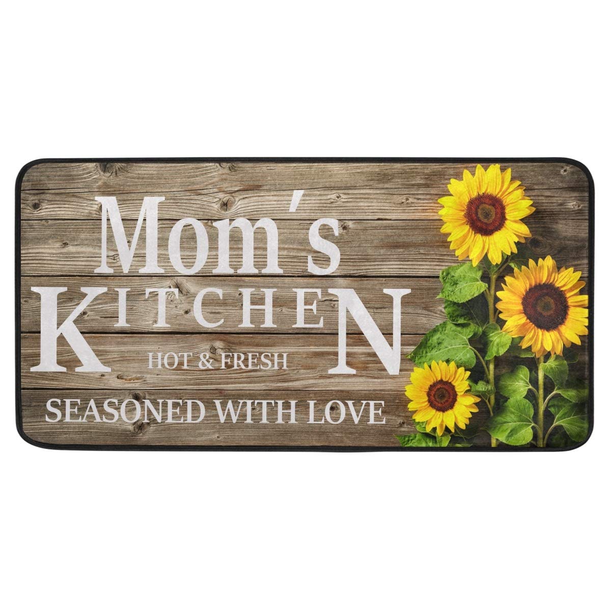 Emelivor Washable Sunflower Kitchen Rug - Non-Slip Anti-Fatigue Floor Mat for Women, Mothers & Home Chefs | Perfect Kitchen Decor Gift for Mom, Housewarming & Cozy Home Cooking
