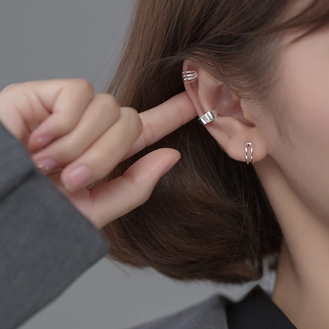 SLUYNZ Solid 925 Sterling Silver No-Piercing Ear Cuff Earrings for Women & Men - Cartilage, Helix, Tri Ear Cuffs - Perfect for Parties, Weddings & Everyday Wear