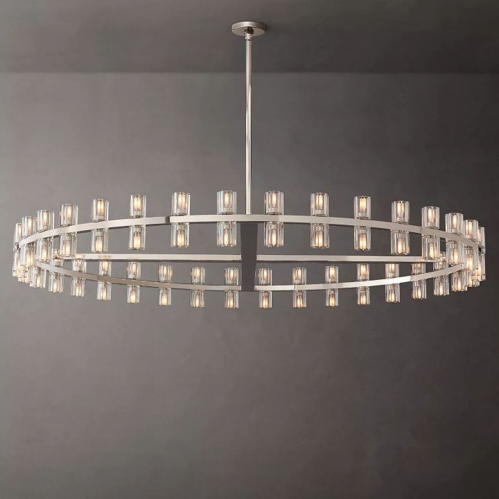 Elegant Aurora Wine Glass Round Chandelier - 60 Lights Crystal Dining Room Ceiling Fixture for Fine Dining & Luxury Home Decor