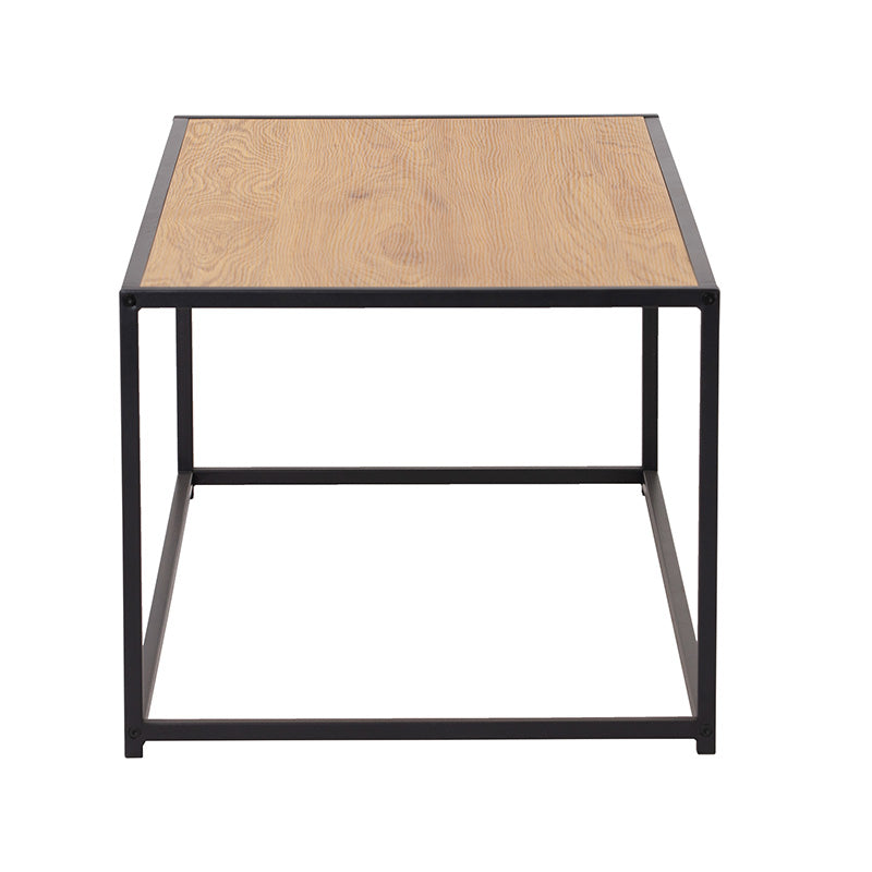 BRADFORD 100cm Coffee Table - Natural & Black Finish Modern Living Room Furniture for Small Spaces & Apartments