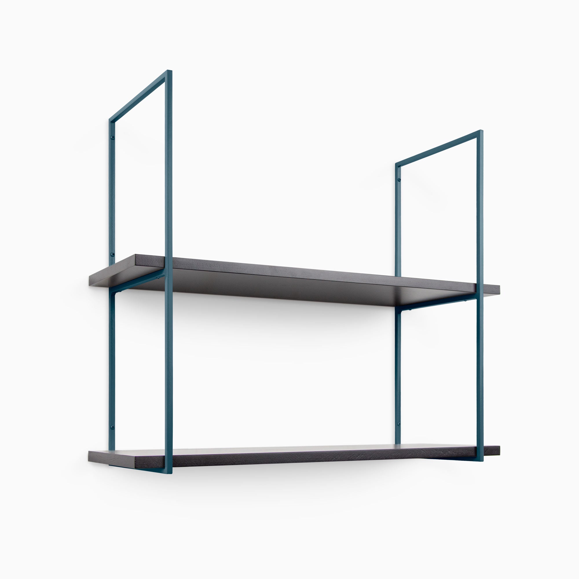 Lloyd Black 2 Tiered Shelf - Modern Rustic Wooden Storage Organizer for Bathroom, Kitchen, or Living Room | Space Saving Home Decor Solution