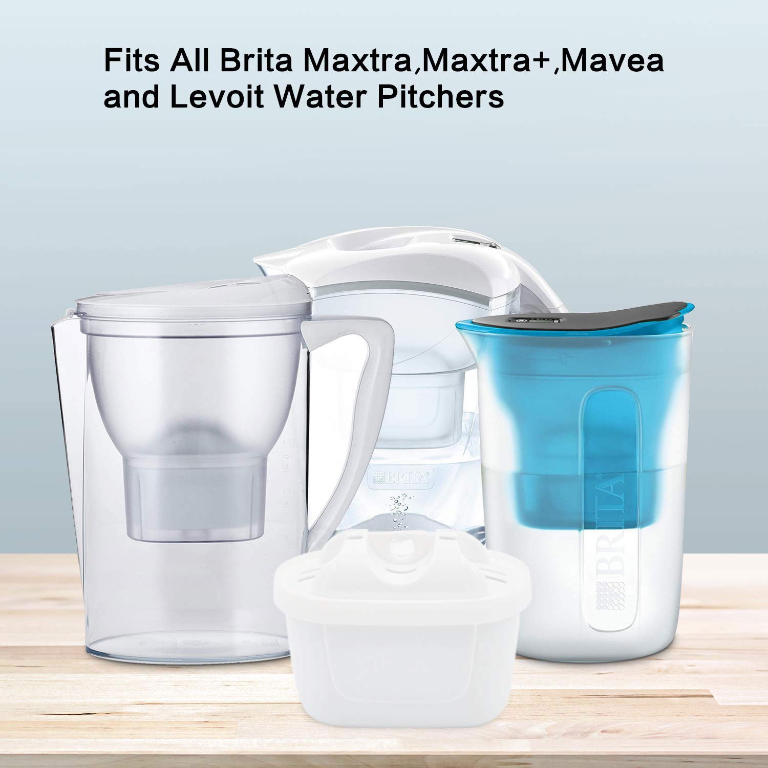 Anmumu 6-Pack Replacement Water Filter Cartridges for Mavea 1001122 Maxtra & LEVOIT Pitcher - Lead & Arsenic Removal - Pure Drinking Water for Home, Office & Travel