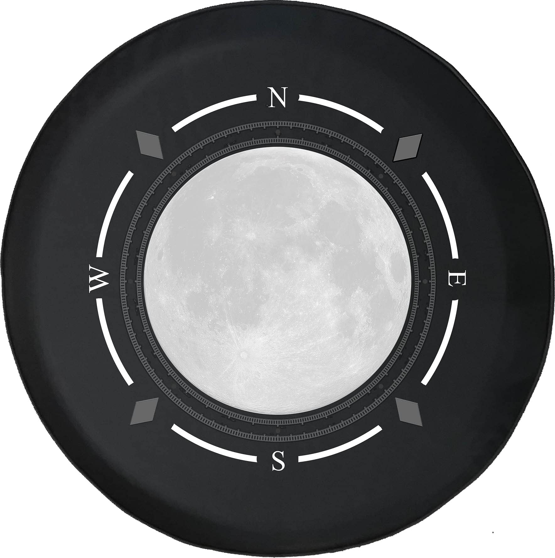 American Unlimited Spare Tire Cover with Compass & Full Moon Astrology Design - Reflective Night Sky Stars Wheel Cover for SUV, Trailer, RV Accessories | Perfect for Off-Road Adventures & Camping Trips