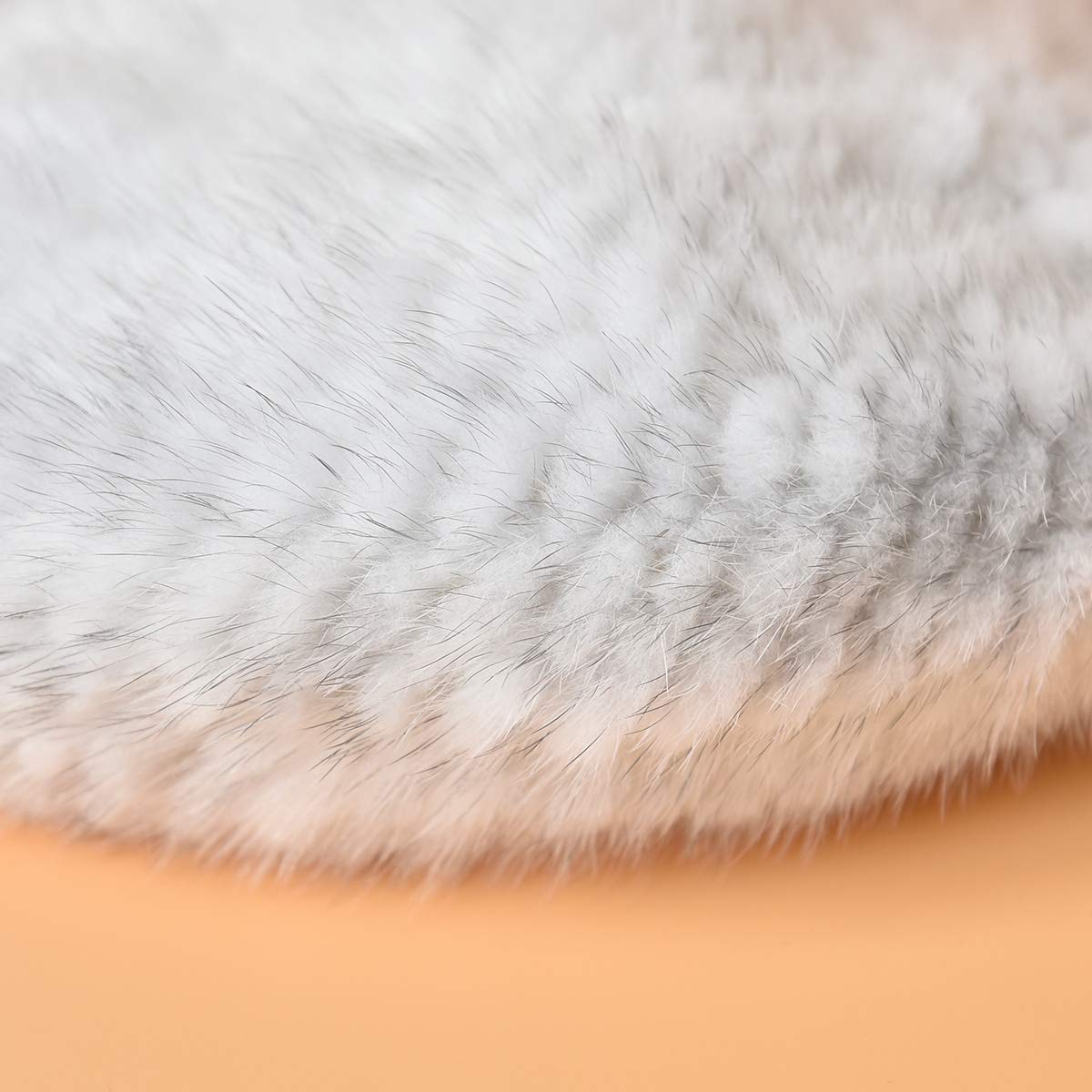 Luxury Real Mink Fur Beret for Women - Genuine Winter Knit Hat with Soft Fur Lining - Perfect for Cold Weather, Fashion Outfits & Special Occasions