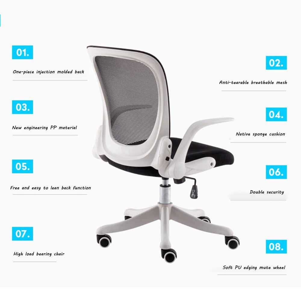 Ergonomic Mid-Back Office Chair with Adjustable Tilt & Flip-Up Arms - Comfortable Computer Desk Chair for Home & Executive Workspaces - Orange (Perfect for Long Work Hours & Gaming Sessions)